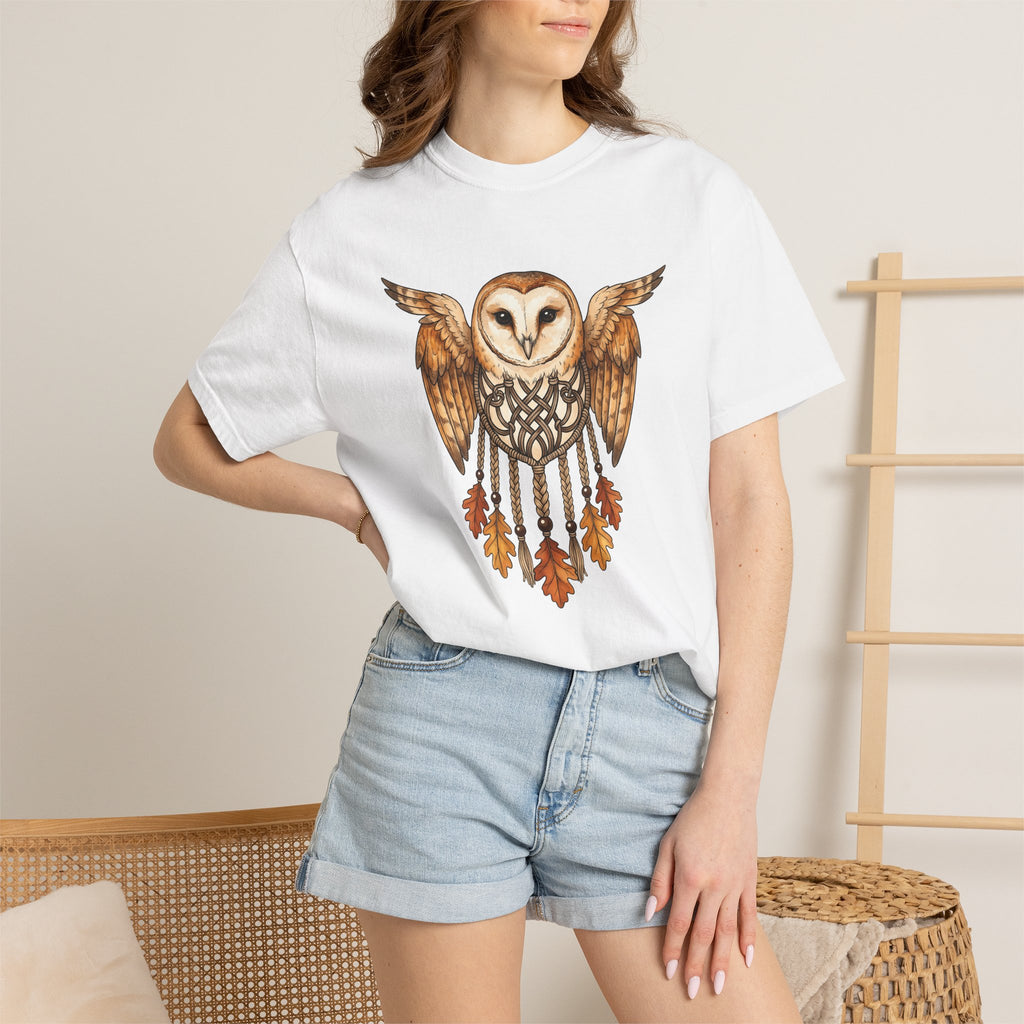 Owl Dream Catcher Shirt Boho Chic Fauna Gift Women Ethnic Tee Dreamcatcher T-Shirt Bohemian Enthusiast Tribal Tshirt Wildlife Graphic Line