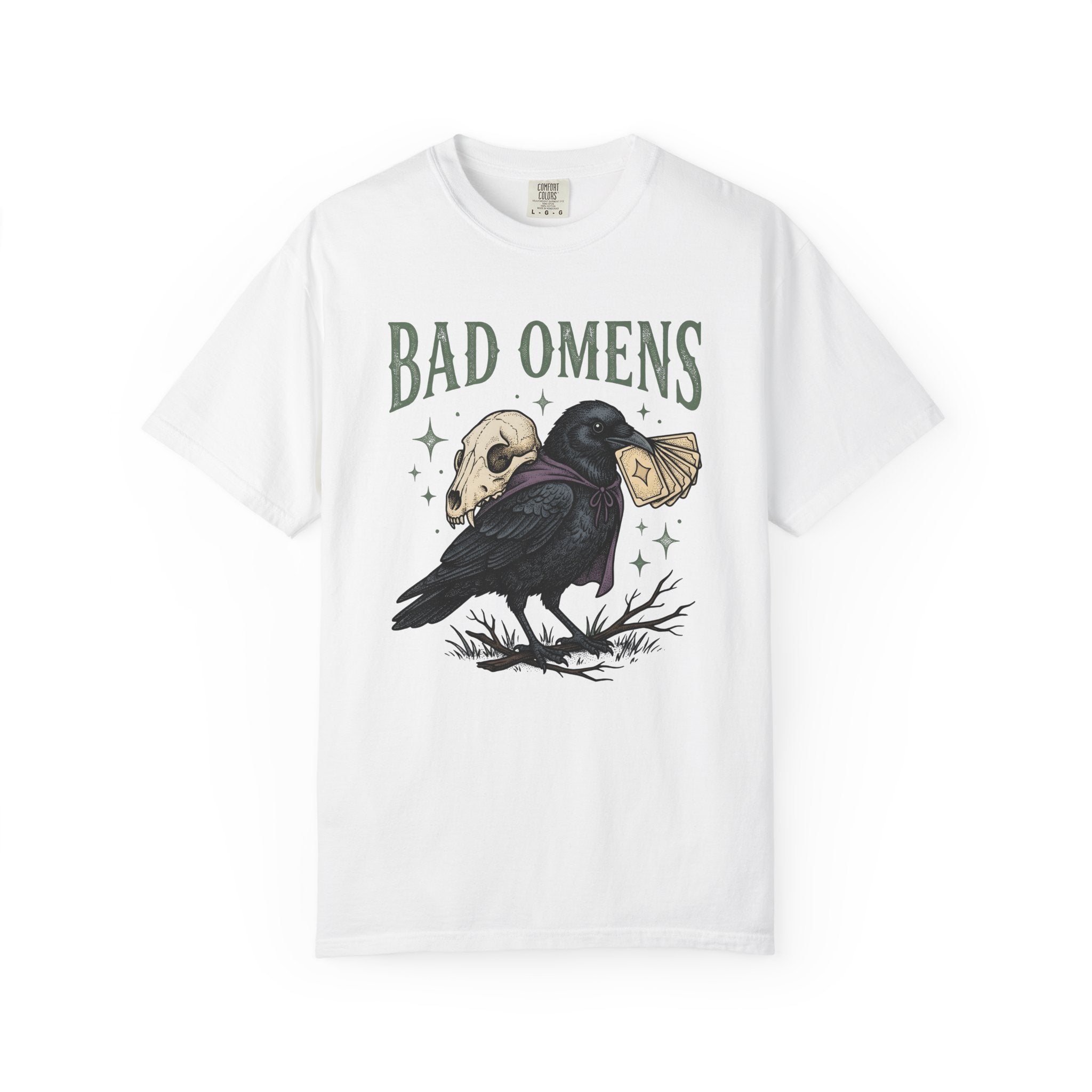Raven Head Shirt Halloween Mysticism Gift Women Horror Tee Crow T-Shirt Horror Fan Creepy Tshirt Spiritual Graphic Distressed Tarot Deck