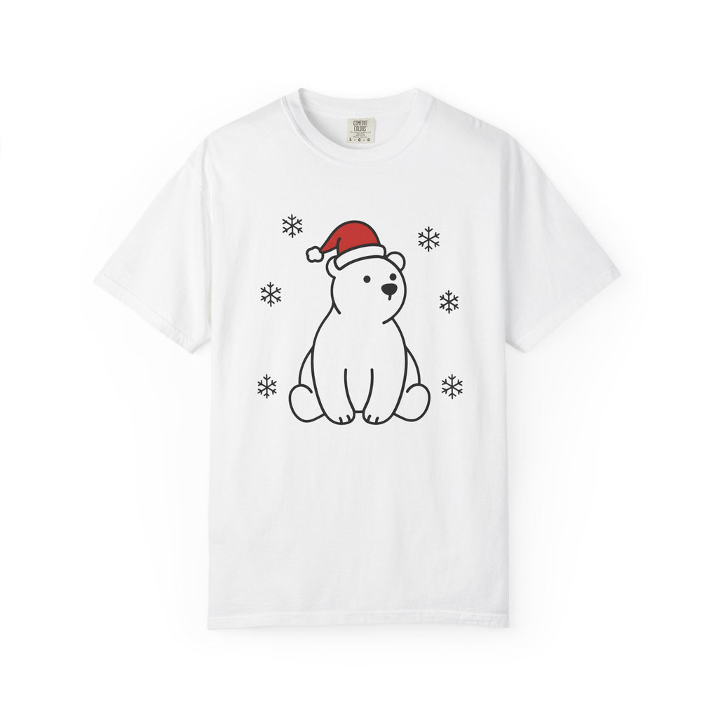 Arctic Bear Shirt Christmas Wildlife Gift Women Adorable Tee Polar Bear T-Shirt Xmas Fan Cute Tshirt Animal Graphic Simple Ice Crystals