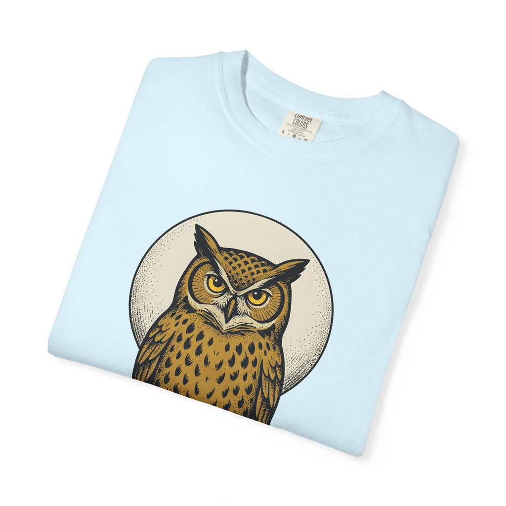 Owl Graphic Shirt Cute Animal Gift Women Vintage Tee Owl T-Shirt Kawaii Fan Retro Tshirt Wildlife Graphic Hand Drawn Moon Tshirt