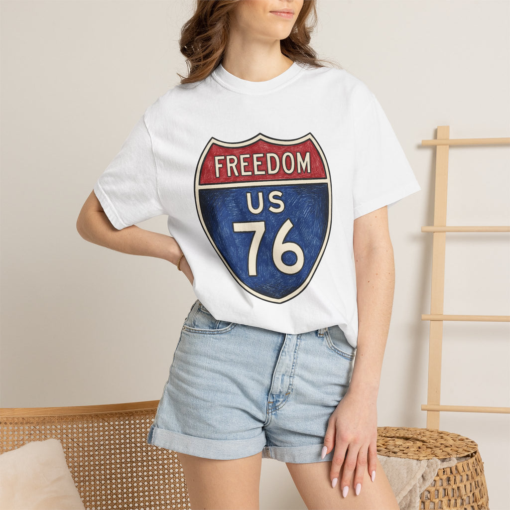 Street Sign Shirt America Independence Gift Women Usa Colors Tee Road Sign T-Shirt American Fan Patriotic Tshirt Liberty Graphic Old School