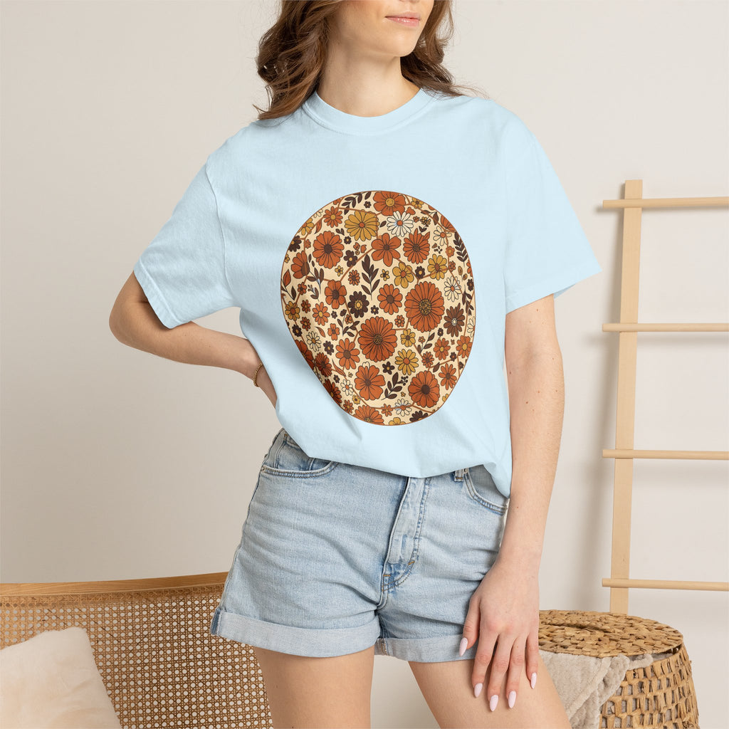Classic Floral Design Shirt Moms Nature Gift Women Tribal Tee Floral T-Shirt Mother Fan Ethnic Tshirt Outdoor Graphic Mid Century Sunflower
