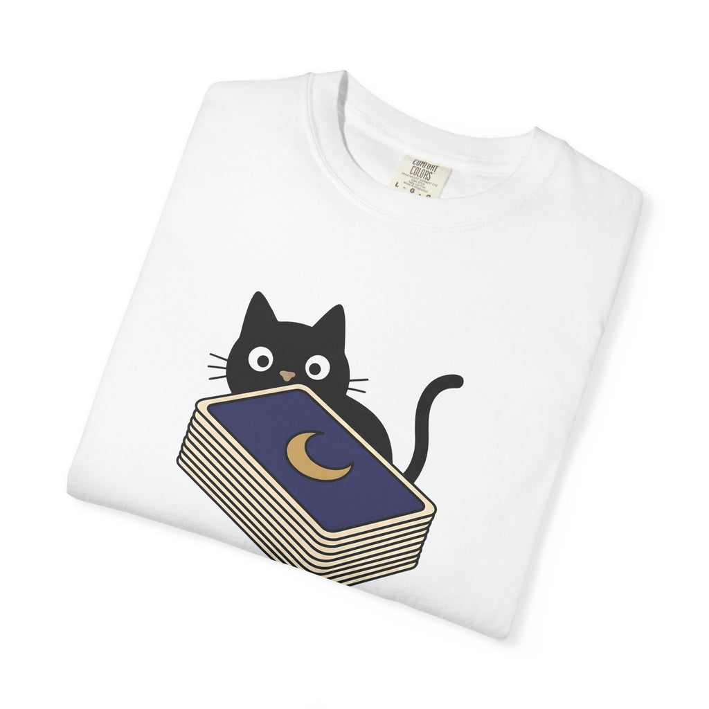 Dark Cat Shirt Cat Occult Gift Women Sweet Tee Black Cat T-Shirt Cat Fan Cat Tshirt Mystic Graphic Clean Oracle Cards Tshirt