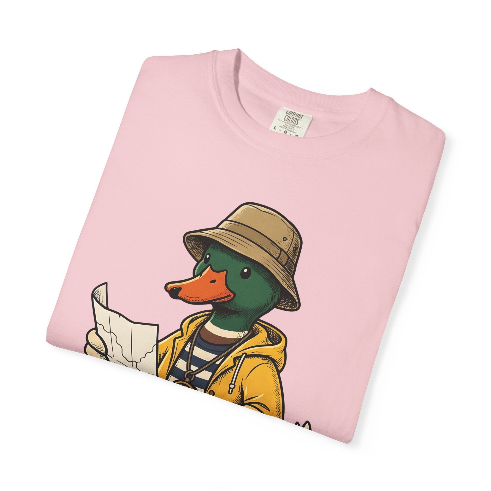 Duck Wanderer Shirt Cute Critter Gift Women Line Art Tee Duck T-Shirt Adorable Fan Minimalist Tshirt Creature Graphic Sketch Direction