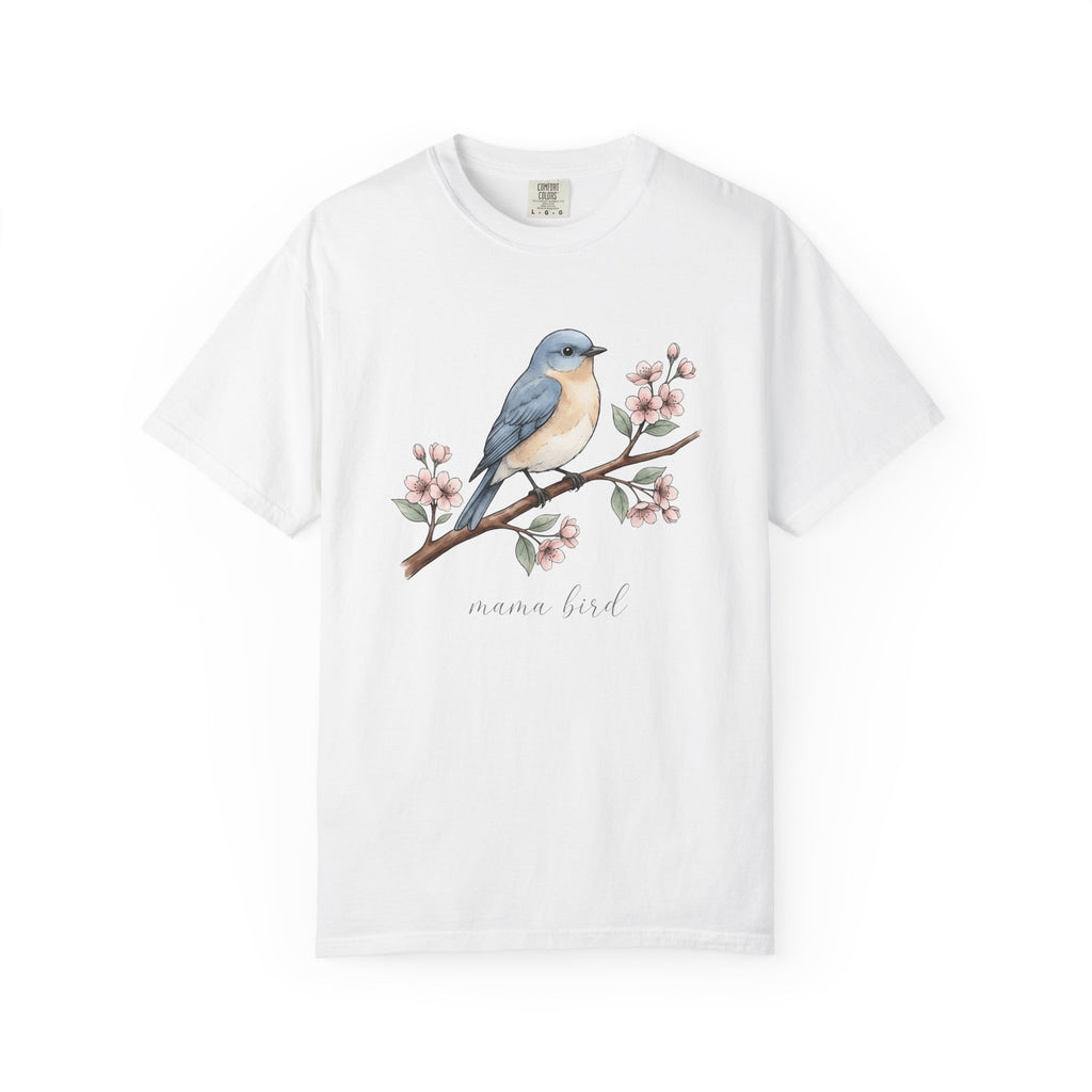Bluebird Bloom Shirt Boho Chic Wildlife Gift Women Line Art Tee Bluebird T-Shirt Bohemian Fan Illustration Graphic Tshirt Ink Blossom Branch