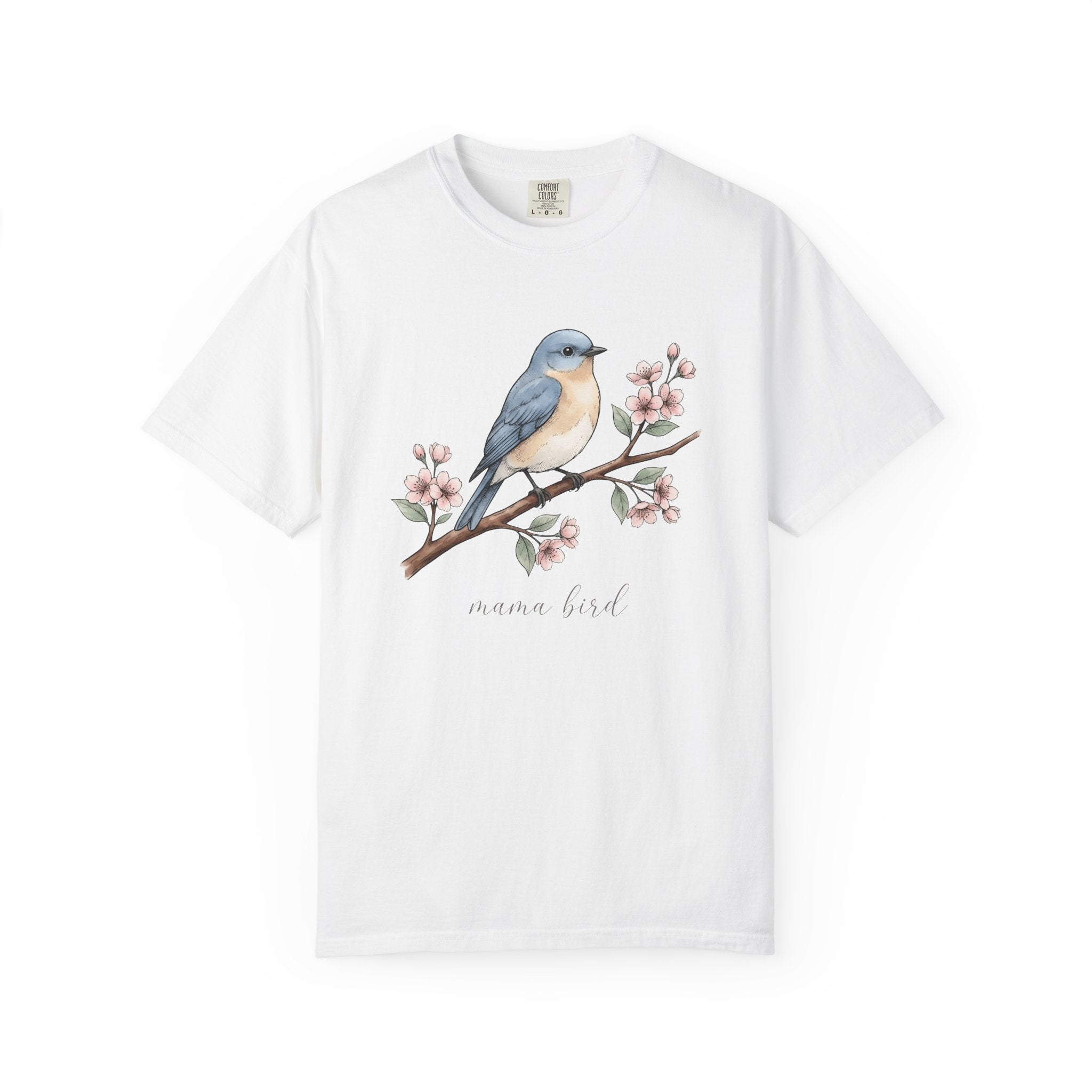 Bluebird Bloom Shirt Boho Chic Wildlife Gift Women Line Art Tee Bluebird T-Shirt Bohemian Fan Illustration Graphic Tshirt Ink Blossom Branch