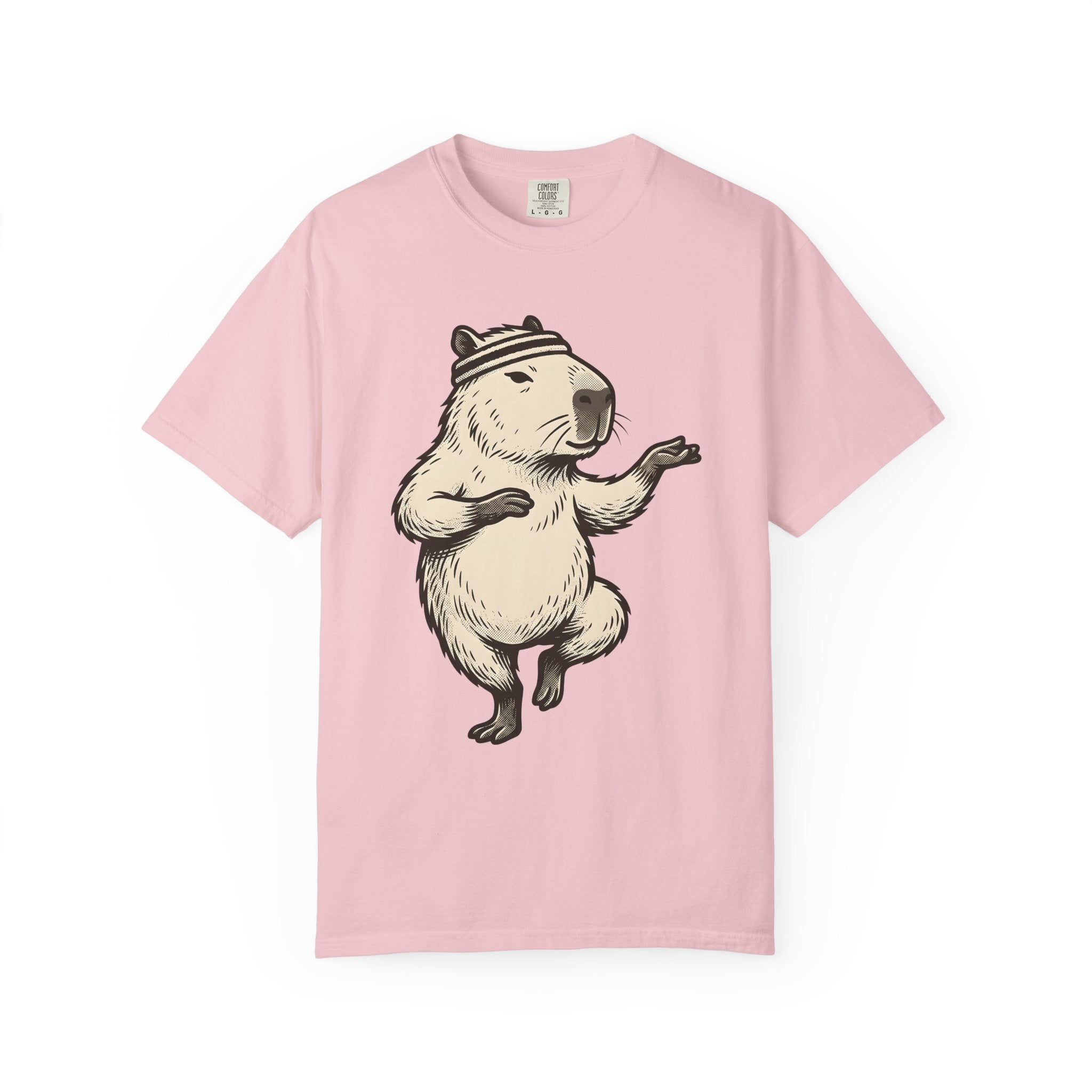 Capybara Exercise Shirt Sports Fauna Gift Women Minimalist Tee Rodent T-Shirt Athlete Fan Animal Tshirt Wildlife Graphic Doodle Hairband