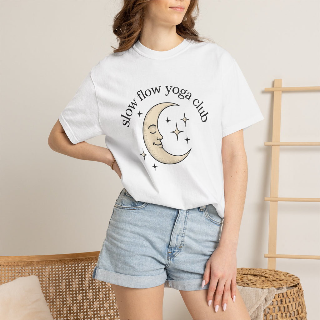 Crescent Moon Shirt Yoga Mindfulness Gift Women Hippie Tee Lunar T-Shirt Meditation Enthusiast Bohemian Tshirt Meditation Graphic Retro