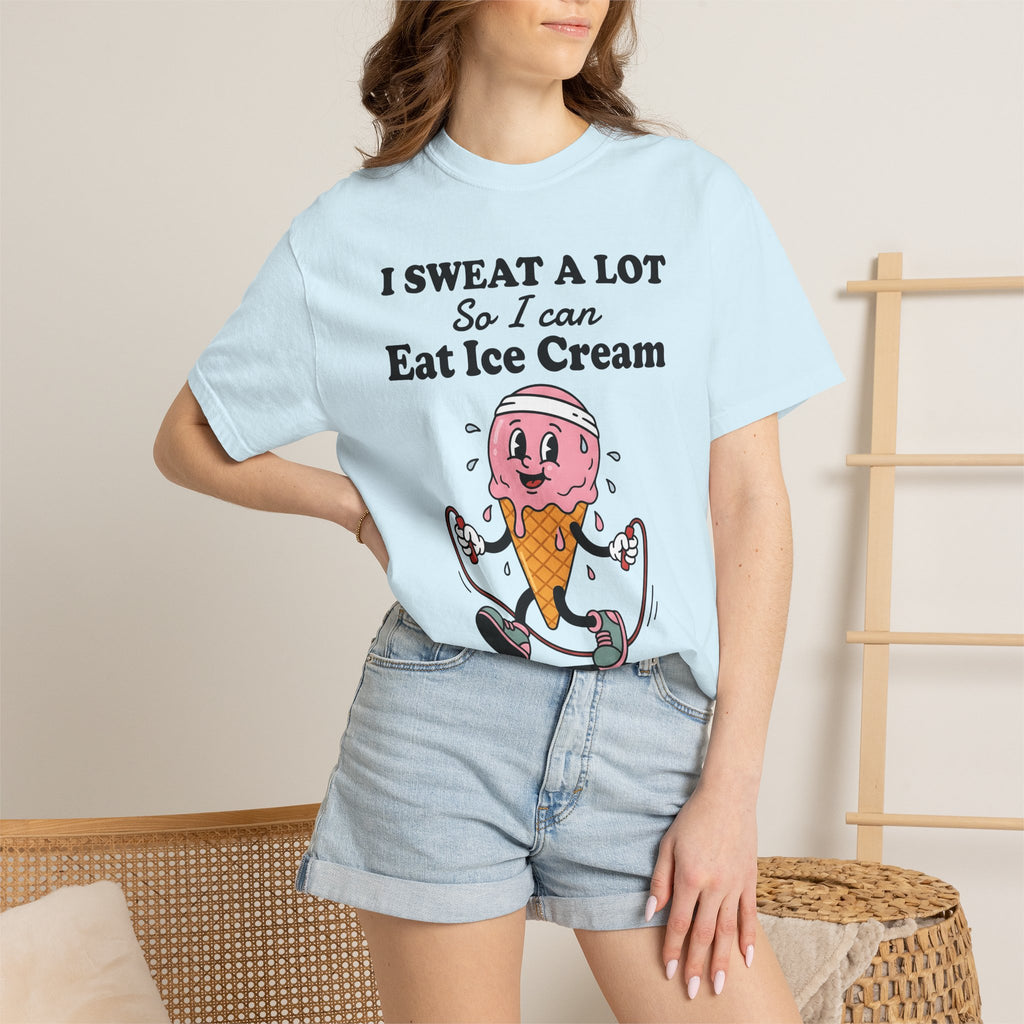 Ice Cream Cone Shirt Cute Fitness Gift Women Cartoon Tee Ice Cream T-Shirt Adorable Enthusiast Comic Tshirt Workout Graphic Retro Jump Rope