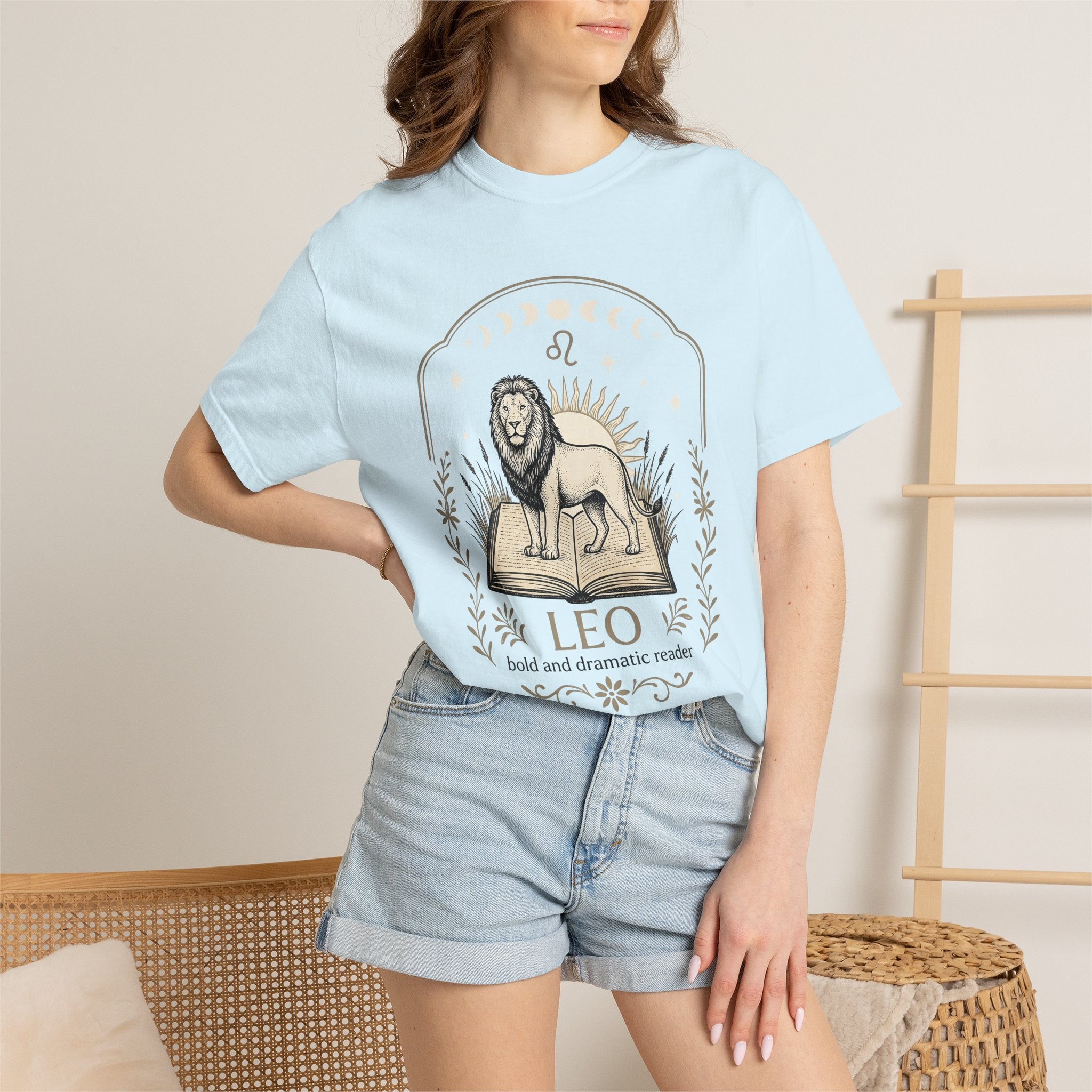 Lion Journal Shirt Boho Chic Horoscope Gift Women Celestial Tee Diary T-Shirt Bohemian Enthusiast Astrology Tshirt Astrology Graphic Retro