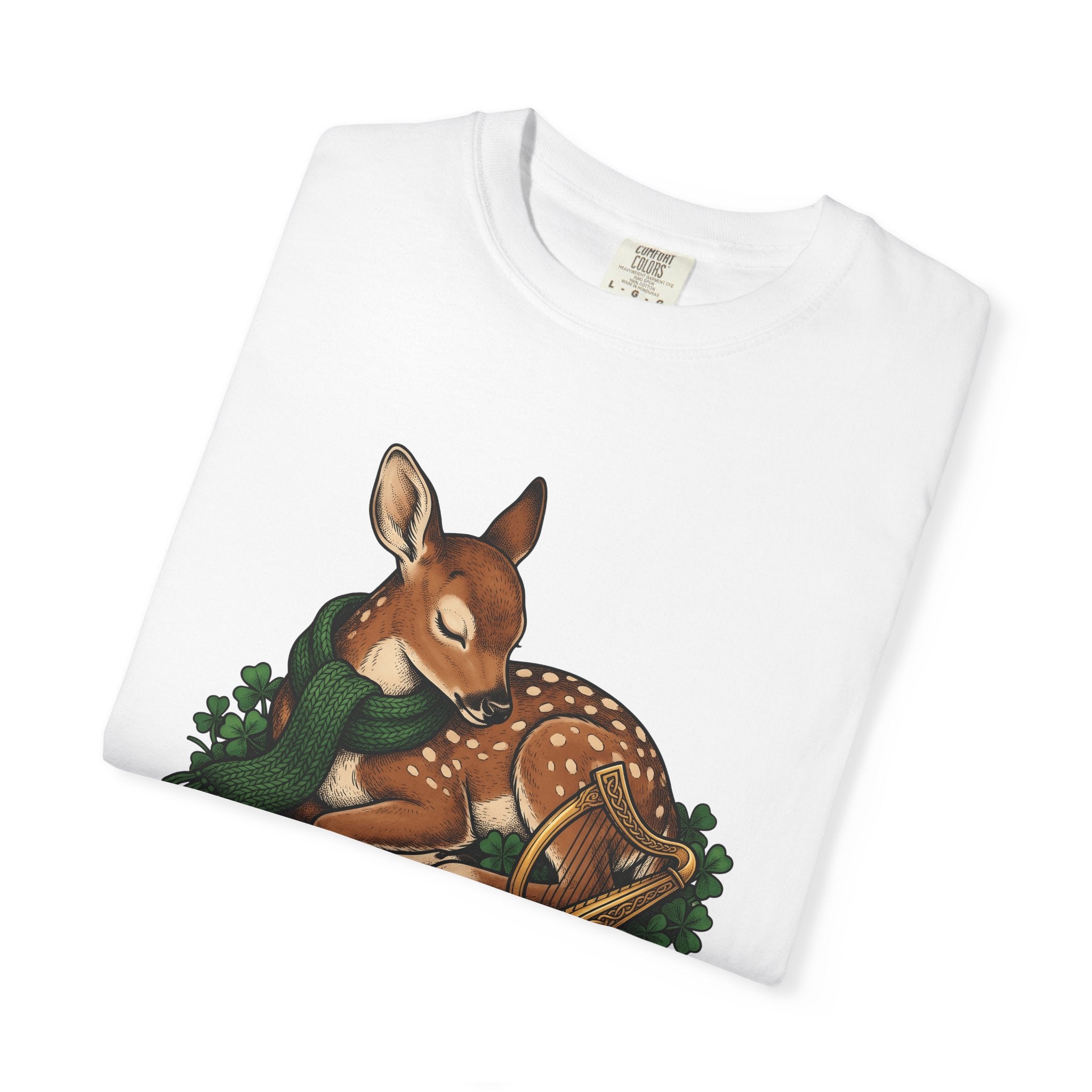 Buck Shamrock Shirt St Patrick's Day Creatures Gift Women Hand Drawn Tee Shamrock T-Shirt St Patty's Fan Illustrated Tshirt Beast Graphic