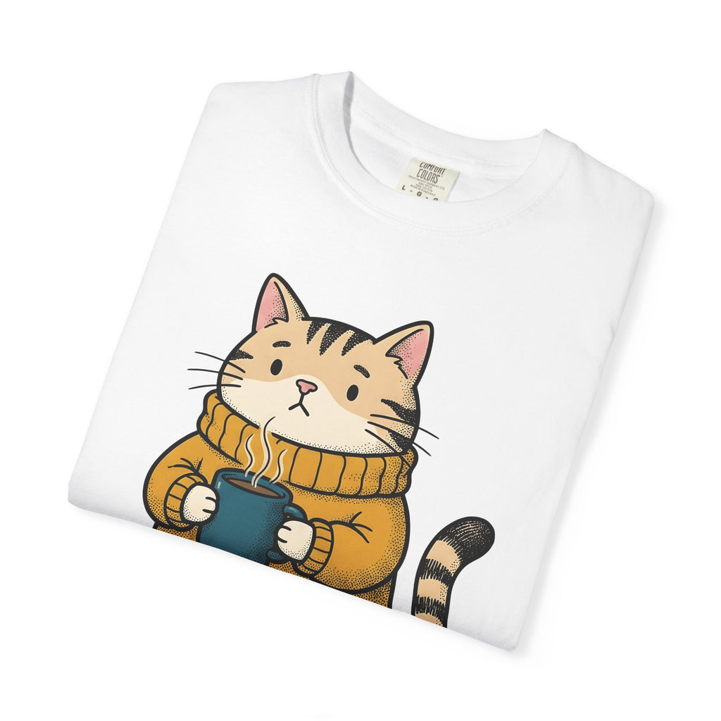 Kitten Jumper Shirt Cat Espresso Gift Women Kawaii Tee Sweater T-Shirt Cat Fan Cartoon Tshirt Coffee Design Doodle Latte Cup Tshirt