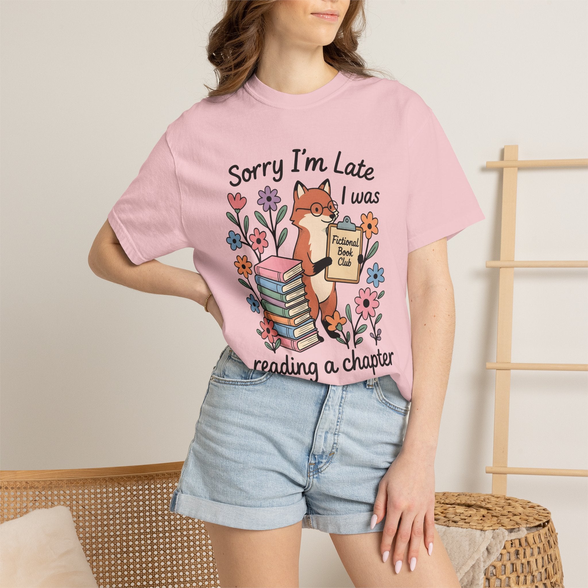 Fox Tales Shirt Mom Library Gift Women Cartoon Tee Fable T-Shirt Motherhood Fan Illustrated Tshirt Book Graphic Line Art Garden Flowers