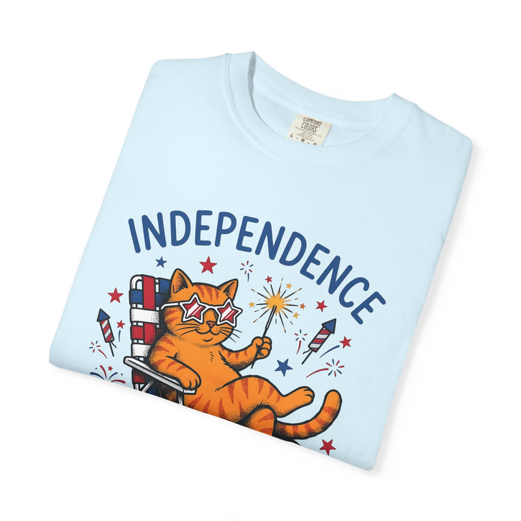 Flag Cat Shirt 4th Of July Animal Gift Women Hand Drawn Tee Kitty T-Shirt Patriot Fan Illustrated Tshirt Creatures Graphic Sketch