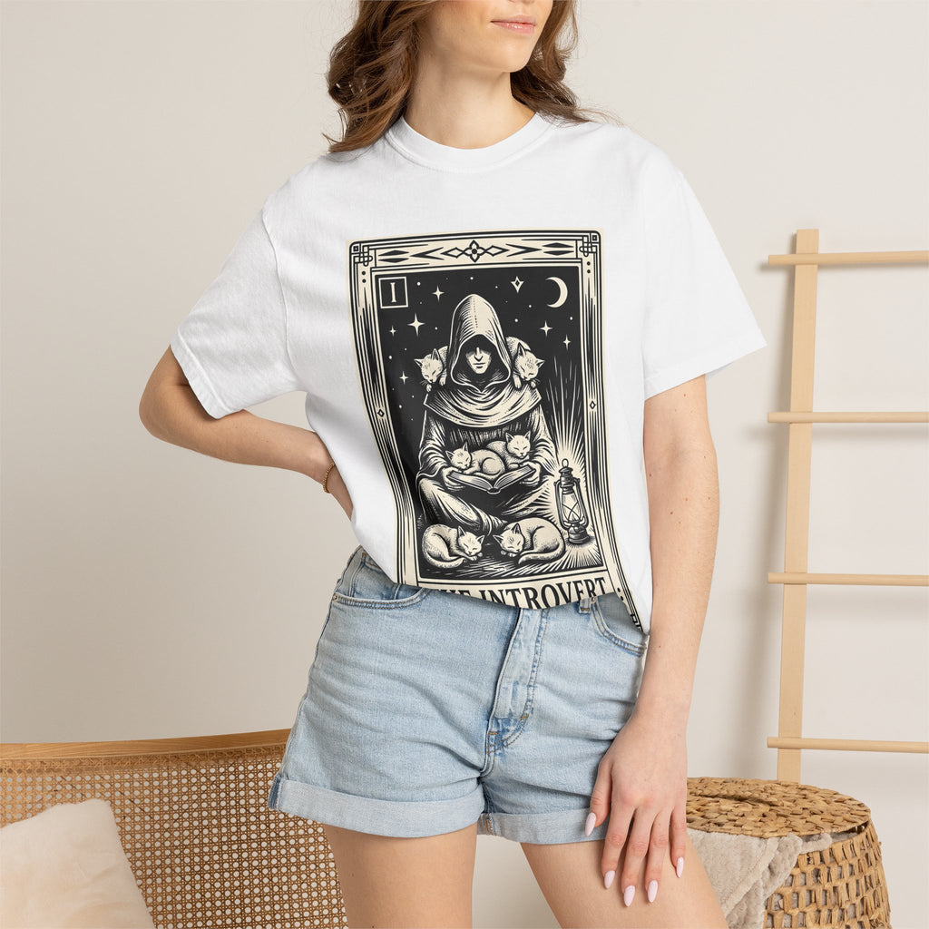 Hooded Character Cats Shirt Cat Quiet Gift Women Divination Tee Kitty Cat T-Shirt Cat Fan Occult Tshirt Silent Graphic Antique Lamp Tshirt
