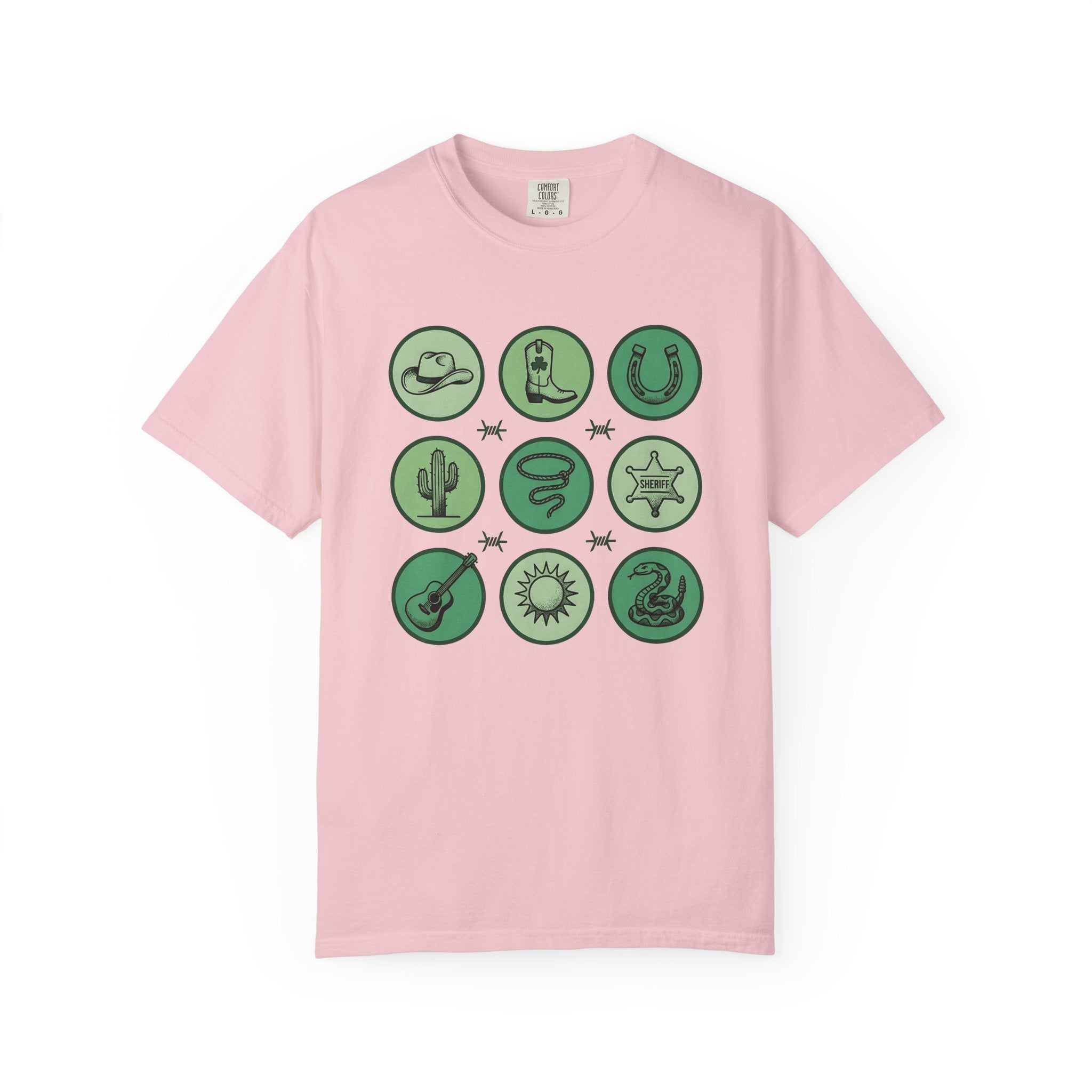 Cowboy Emblems Shirt St Patrick's Day Ranch Gift Women Rustic Tee Western Logo T-Shirt Irish Fan Country Charm Tshirt Farmhouse Graphic
