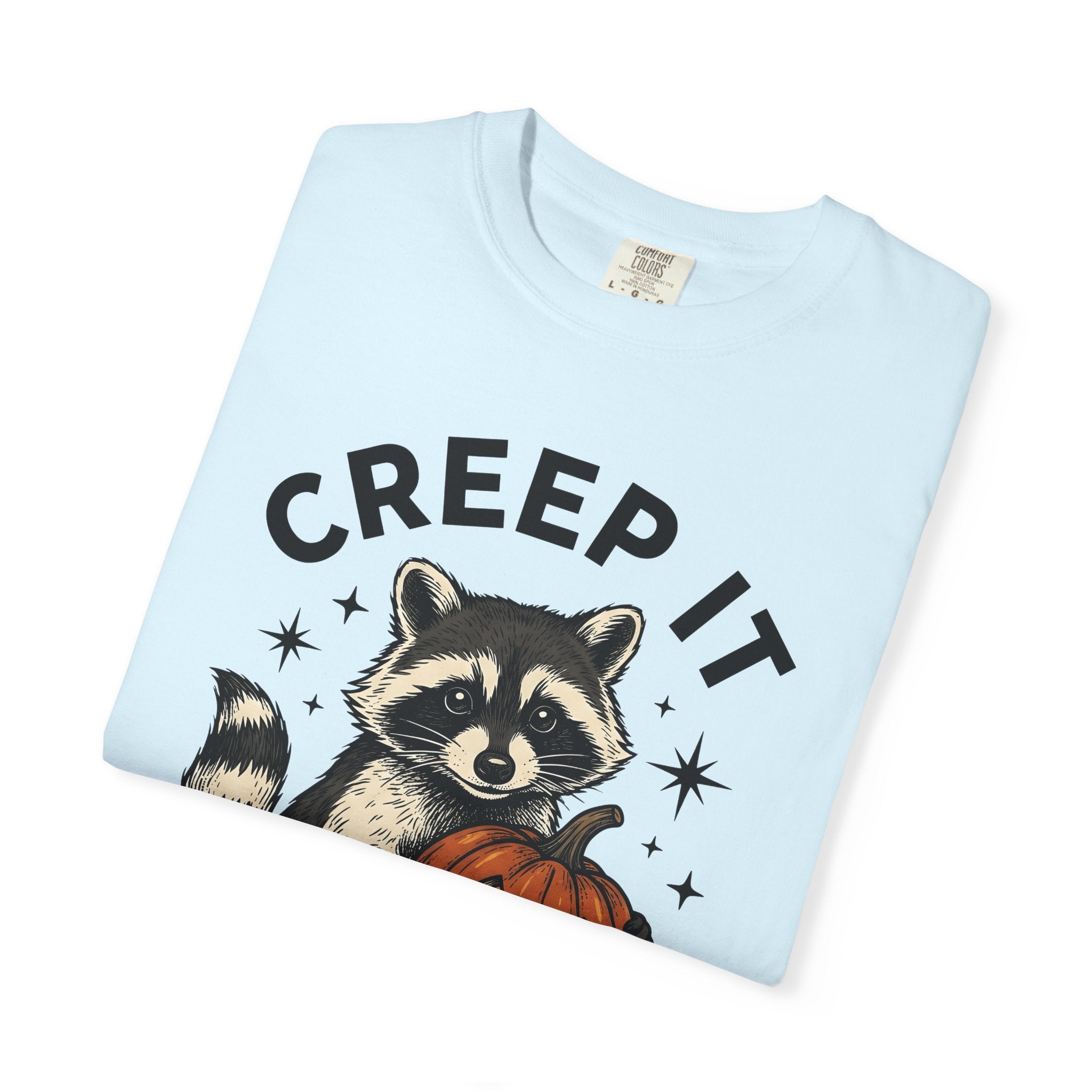 Raccoon Jack-O'-Lantern Shirt Halloween Wildlife Gift Women Retro Tee Pumpkin T-Shirt Halloween Fan Vintage Tshirt Animal Graphic Sketch
