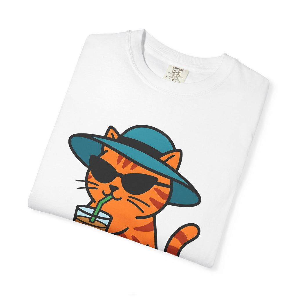 Cat Shades Shirt Animals Beach Gift Women Comic Tee Sunglasses T-Shirt Pet Fan Cartoon Tshirt Coastal Graphic Chibi Cold Brew Tshirt