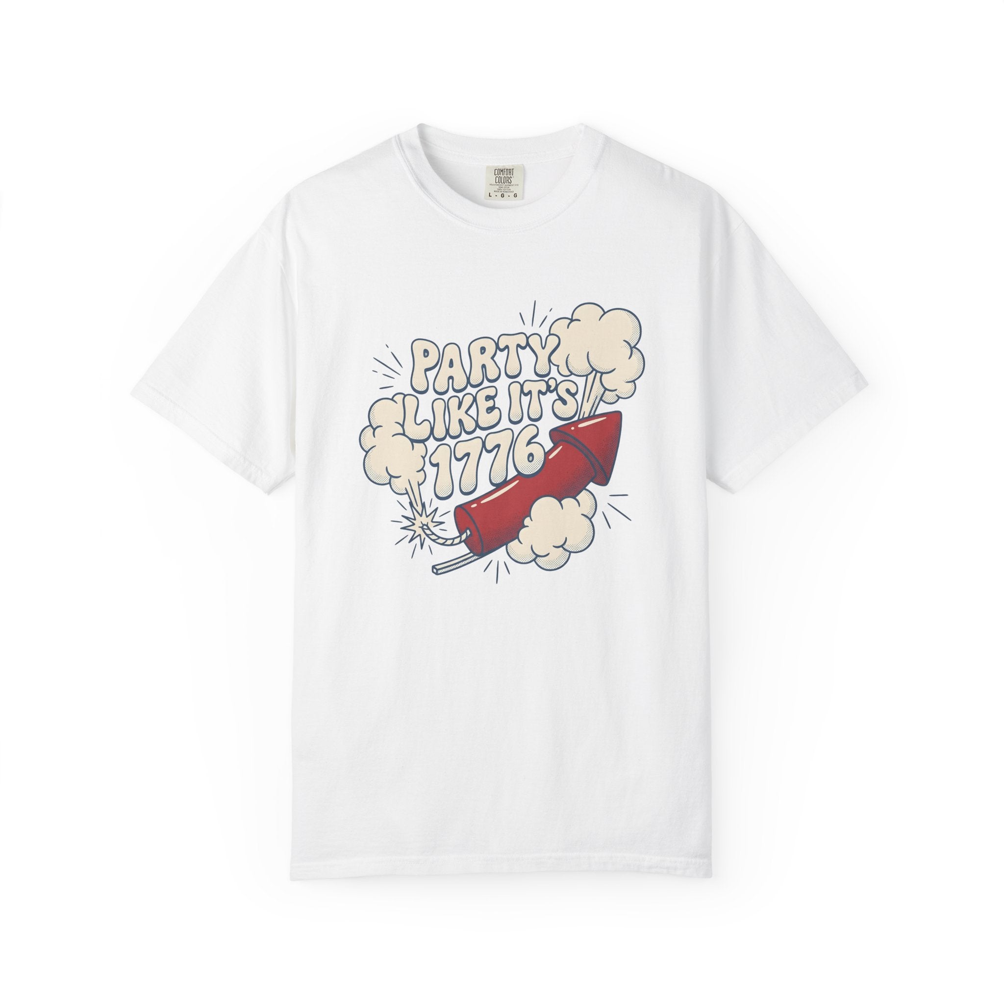 Firework Rocket Shirt 4th Of July Independence Gift Women Cartoon Tee Fireworks T-Shirt Patriot Fan Comic Tshirt Liberty Graphic Line Art