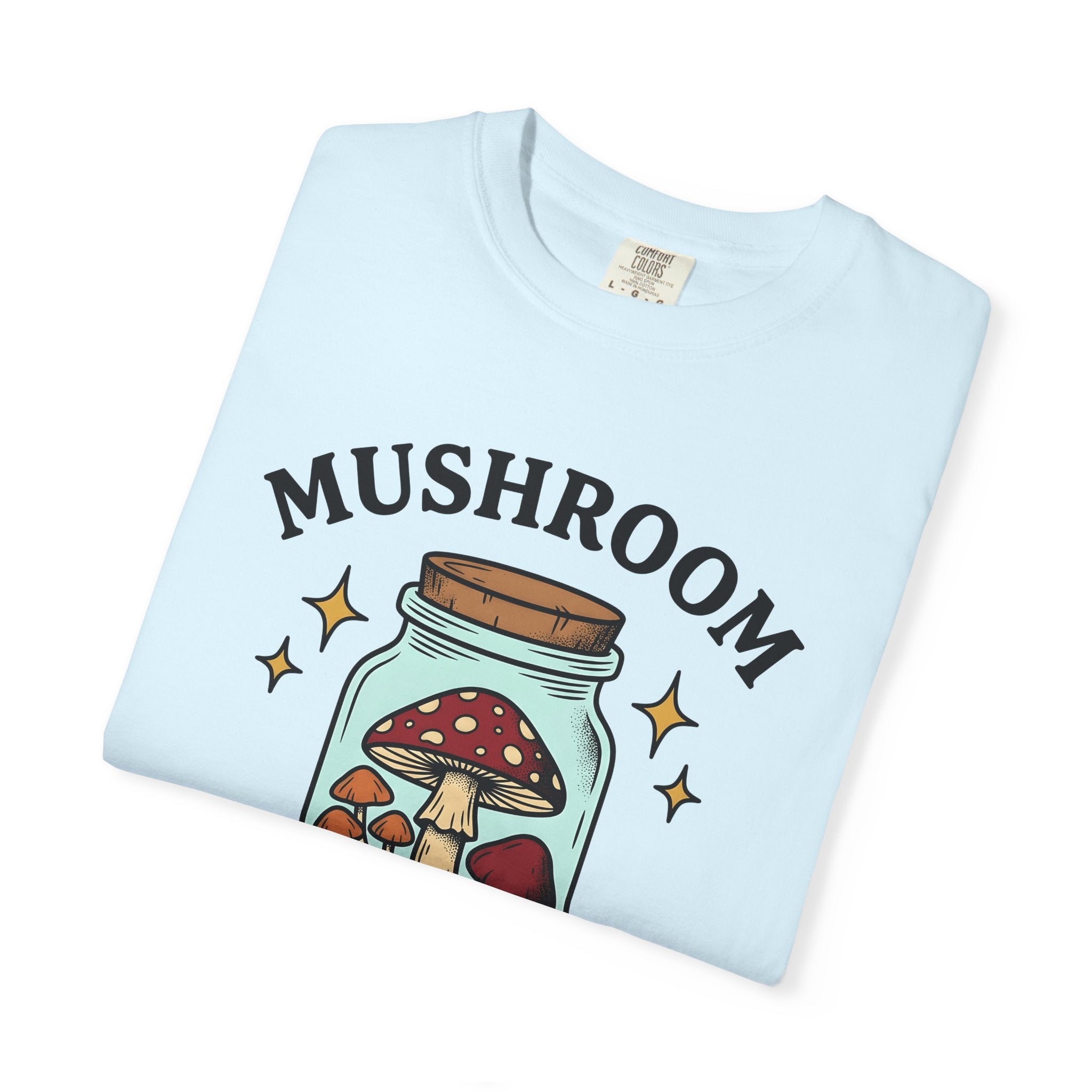 Fungus Jar Shirt Boho Chic Farmhouse Gift Women Sketch Tee Terrarium T-Shirt Bohemian Enthusiast Drawing Graphic Retro Glitter Tshirt