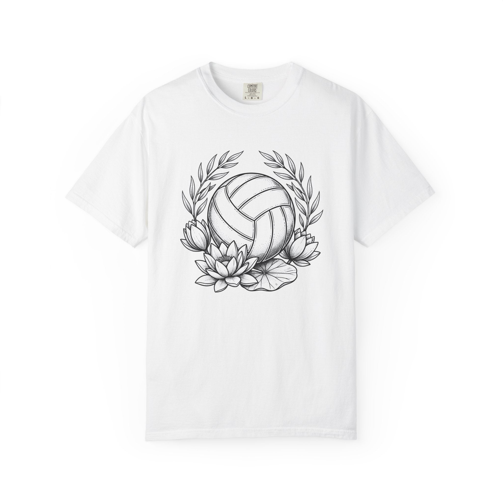 Volleyball Bloom Shirt Volleyball Petal Gift Women Outline Tee Volleyball T-Shirt Volleyball Fan Minimalist Tshirt Floral Graphic Tee