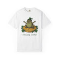 Frog Coin Shirt St Patrick's Day Lucky Gift Women Vintage Tee Coin T-Shirt Patrick's Day Fan Retro Tshirt Fortune Graphic Hand Drawn