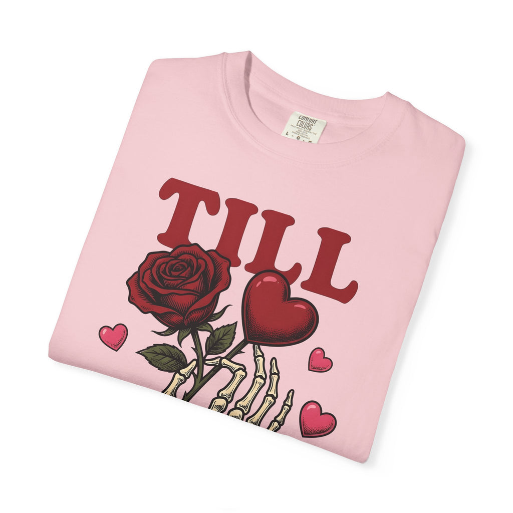 Skeleton Fingers Rose Shirt St. Valentine's Day Macabre Gift Women Linework Tee Bone Rose T-Shirt Valentine Fan Hand Drawn Tshirt Dark