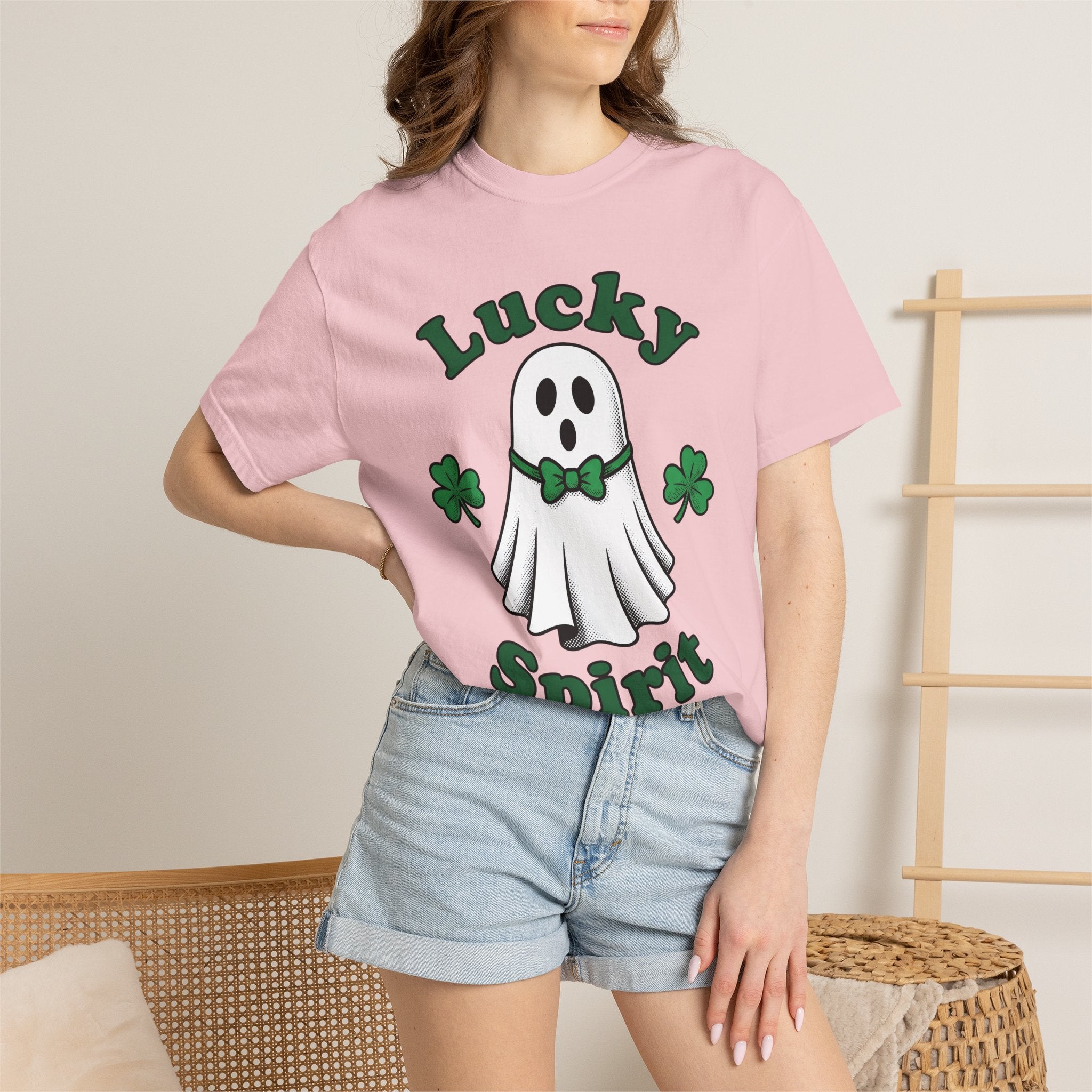 Apparition Clover Shirt St Patrick's Day Satire Gift Women Sketch Tee Shamrock T-Shirt Luck Fan Doodle Tshirt Parody Graphic Line Art Ribbon