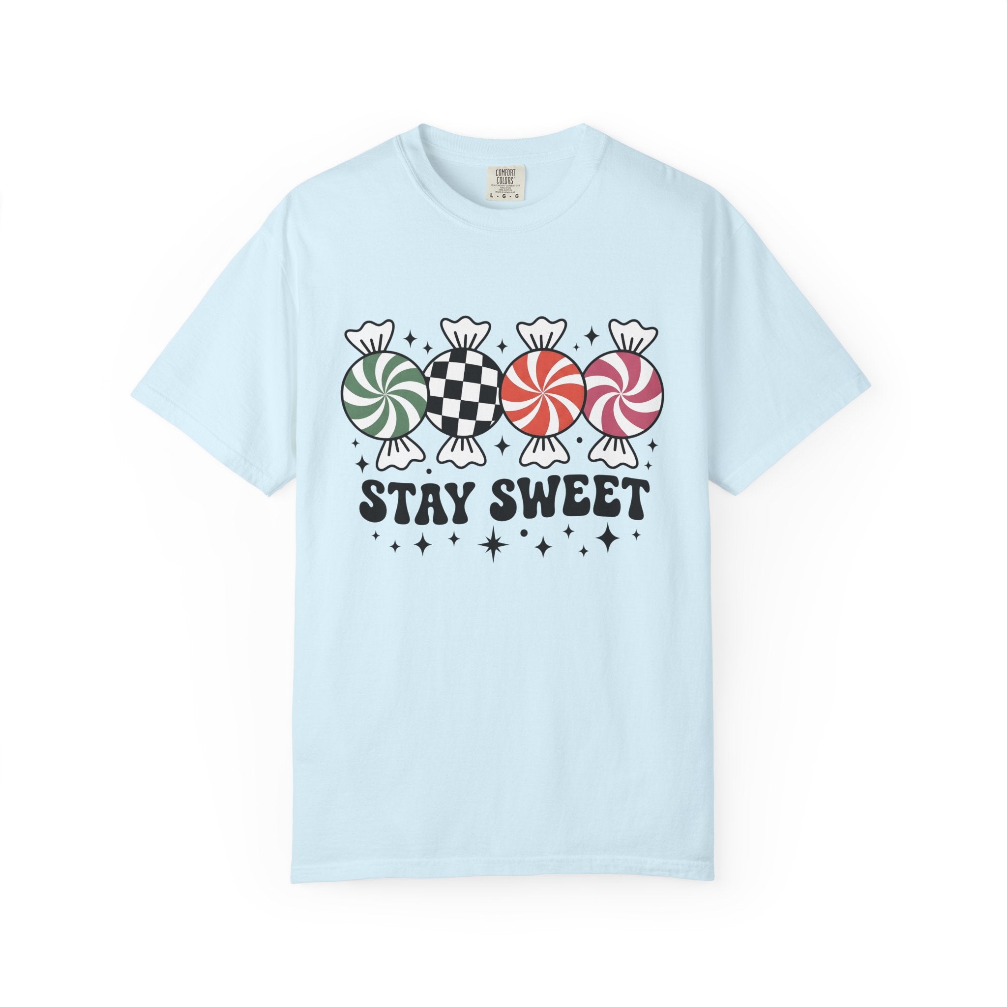 Candy Cane Shirt Christmas Sweets Gift Women Whimsical Tee Peppermint Stick T-Shirt Christmas Fan Candy Graphic Tshirt Vintage Sparkles
