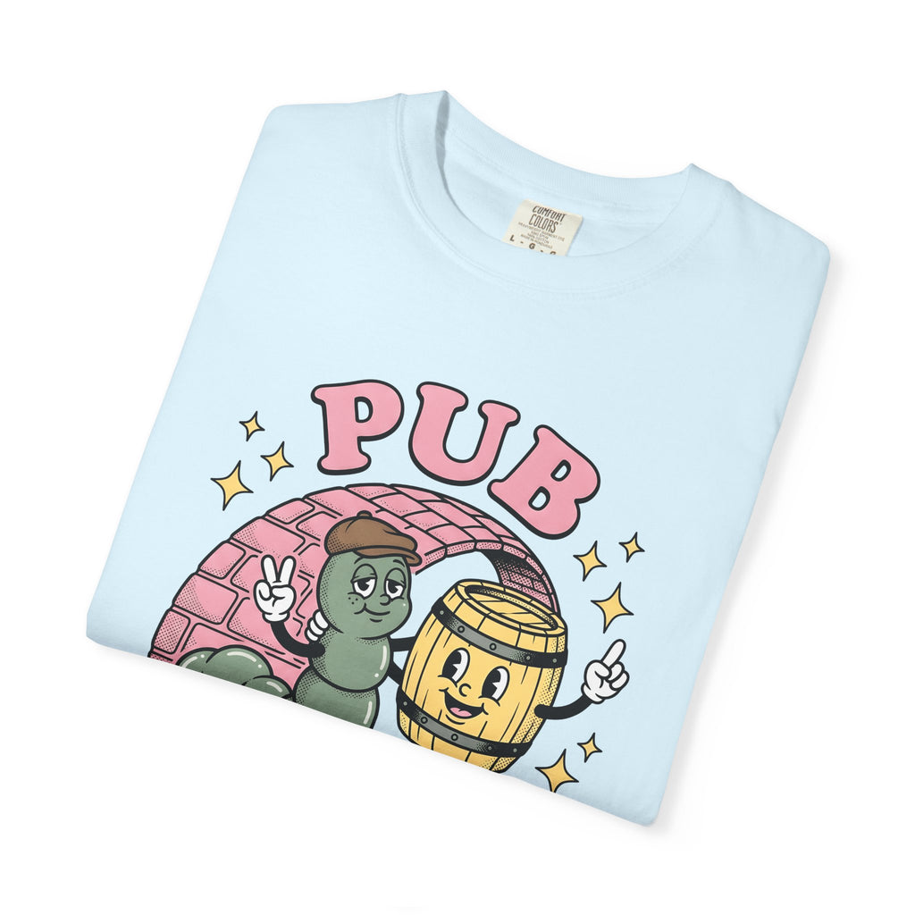Cartoon Worm Barrel Shirt St Patrick's Day Beverages Gift Women Line Art Tee Worm T-Shirt Luck Fan Illustrated Tshirt Drink Design Cartoon