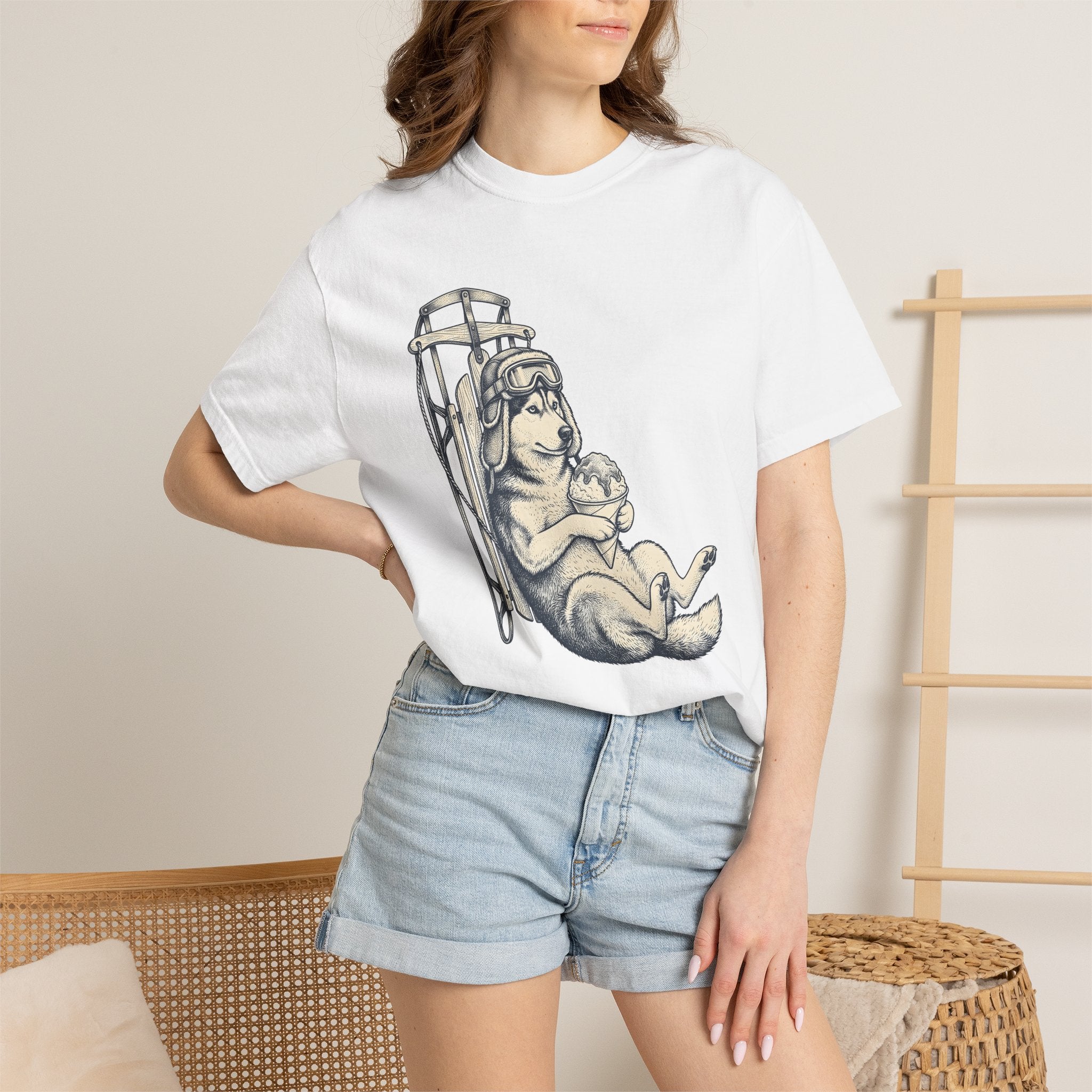 Husky Breed Shirt Dog Cold Gift Women Line Art Tee Siberian Husky T-Shirt Dog Fan Husky Graphic Winter Graphic Hand Drawn Dog Sled Tshirt