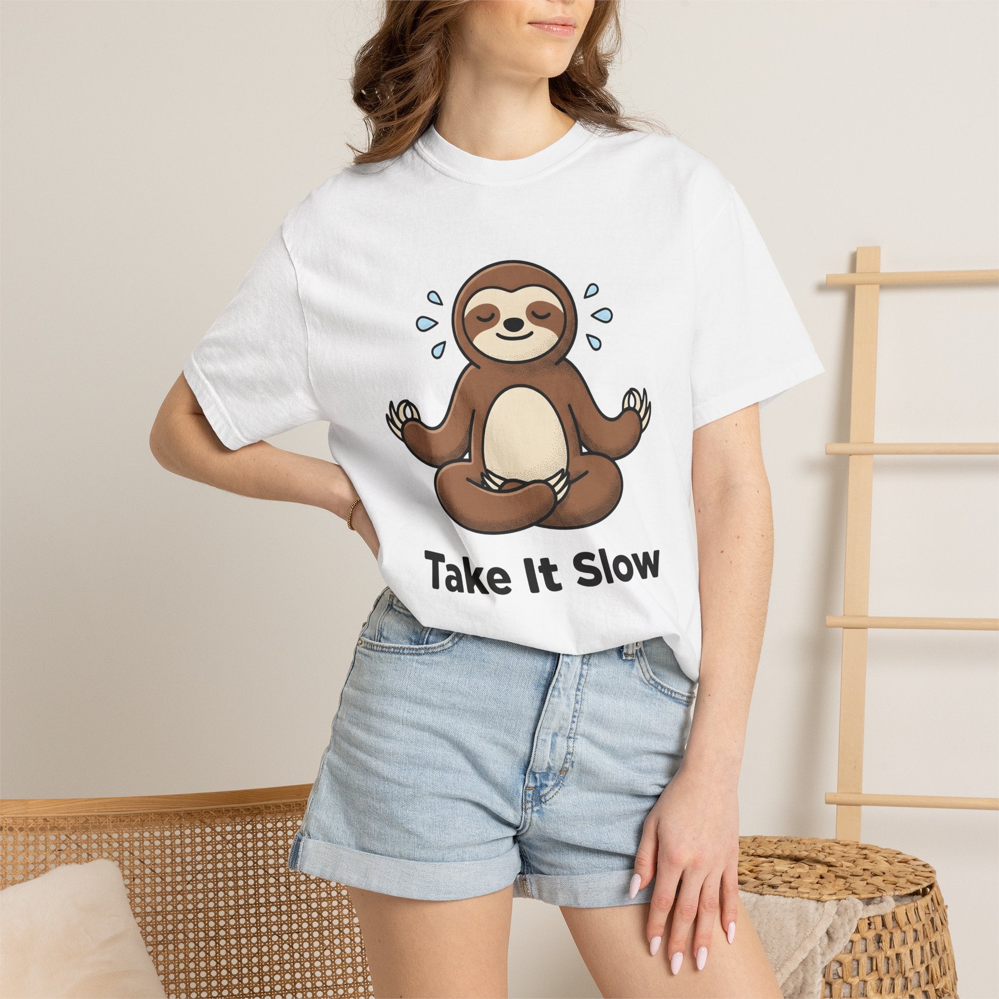 Sloth Yoga Shirt Yoga Exercise Gift Women Illustration Tee Slow Yoga T-Shirt Yoga Enthusiast Digital Tshirt Fitness Graphic Sleek Yoga Pose