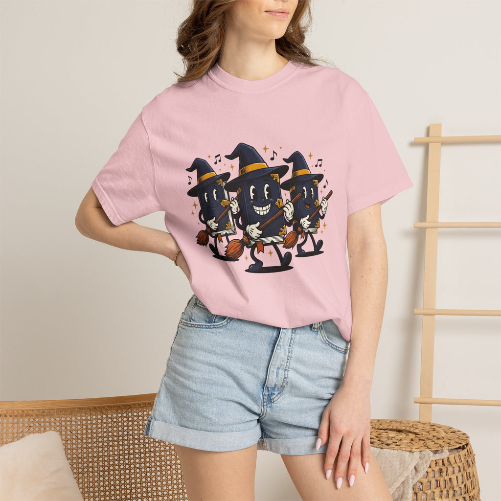 Witch Fantasy Figures Shirt Halloween Story Gift Women Sketch Tee Sorceress T-Shirt Horror Fan Magical Drawing Graphic Line Art Witch Broom