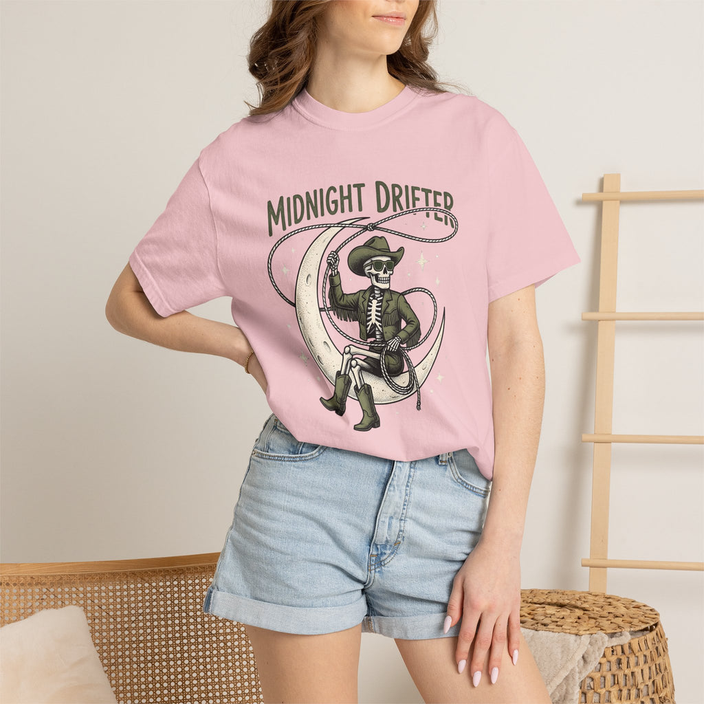Bony Cowboy Shirt Halloween Frontier Gift Women Antique Tee Cowboy T-Shirt Horror Fan Skeleton Tshirt Western Graphic Vintage-Inspired Lunar