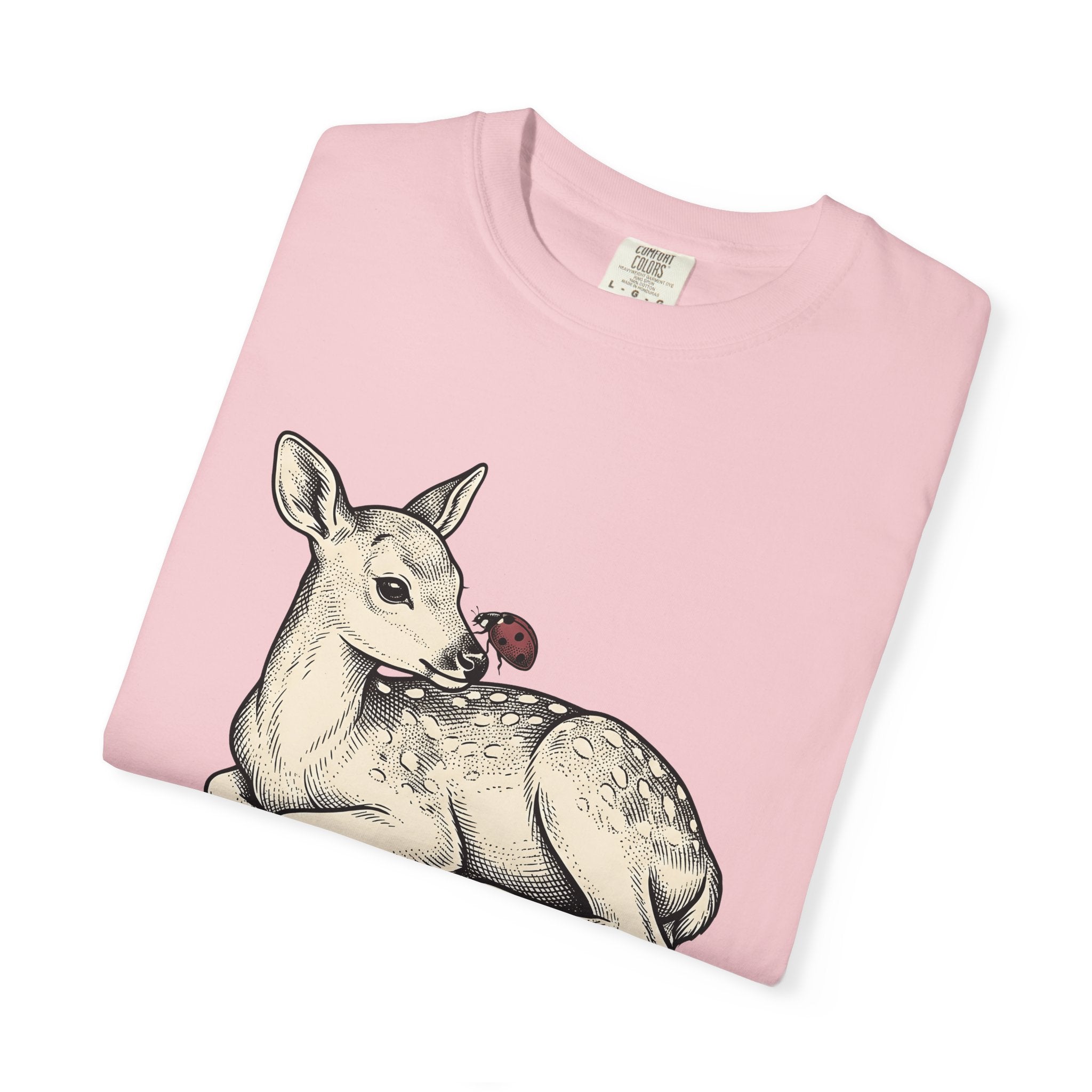 Fawn Graphic Shirt Animals Nature Gift Women Hand Drawn Tee Deer T-Shirt Wildlife Fan Illustrated Tshirt Environmental Graphic Vintage