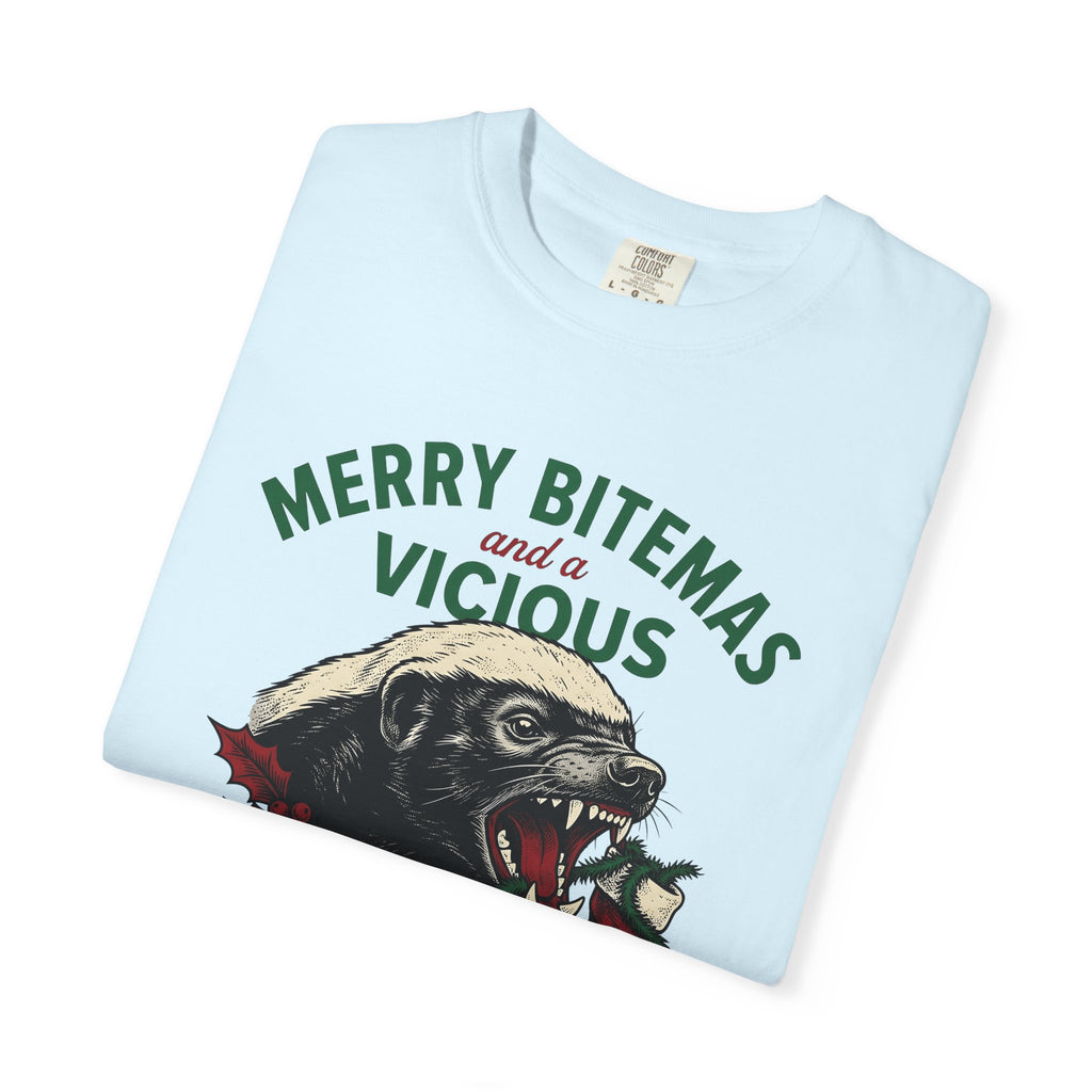 Honey Badger Shirt Christmas Wildlife Gift Women Classic Tee Ratel T-Shirt Xmas Fan Animal Graphic Tshirt Doodle Xmas Stocking Tshirt
