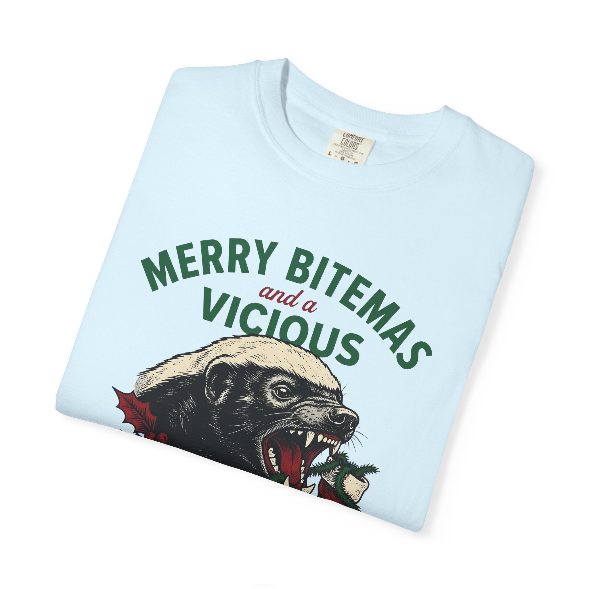 Honey Badger Shirt Christmas Wildlife Gift Women Classic Tee Ratel T-Shirt Xmas Fan Animal Graphic Tshirt Doodle Xmas Stocking Tshirt