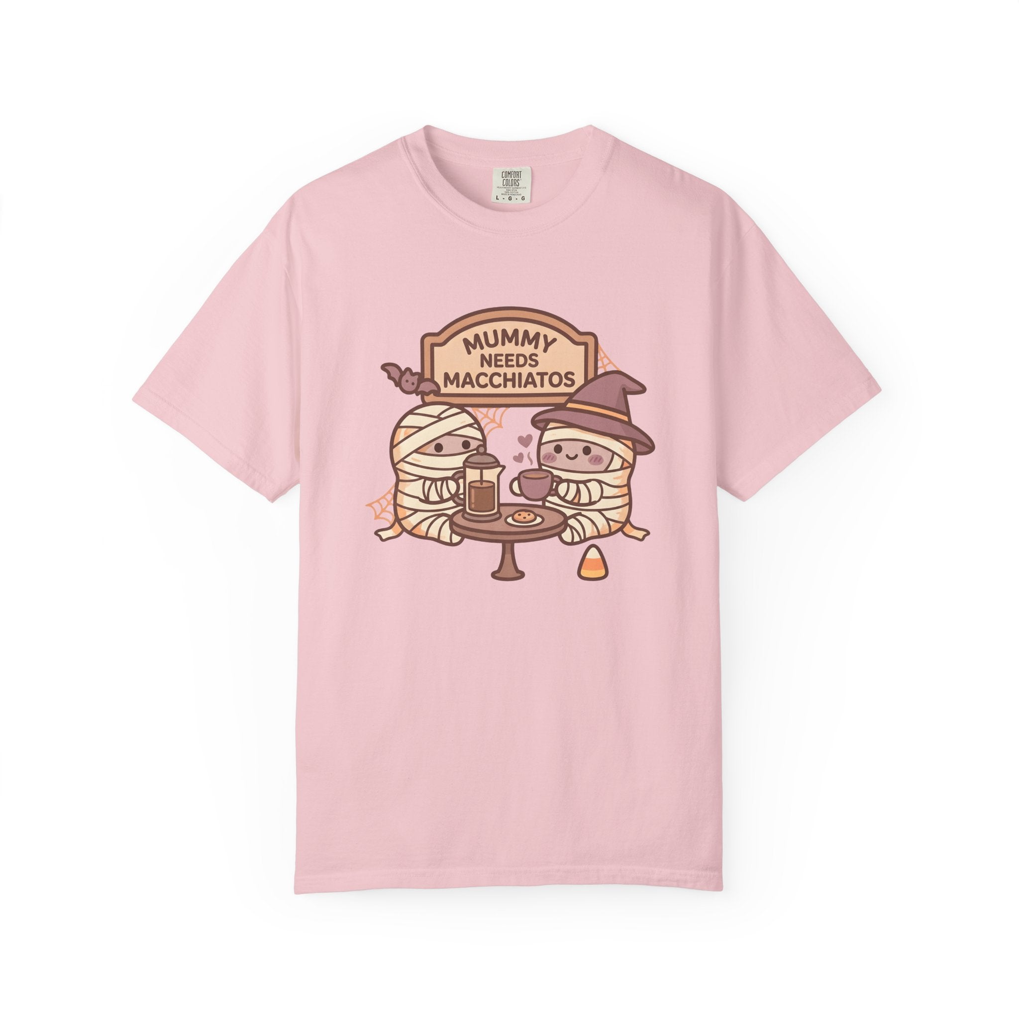 Coffee Mummy Shirt Halloween Espresso Gift Women Cute Tee Mummy T-Shirt Horror Fan Kawaii Tshirt Coffee Graphic Comic Coffee Maker Tshirt