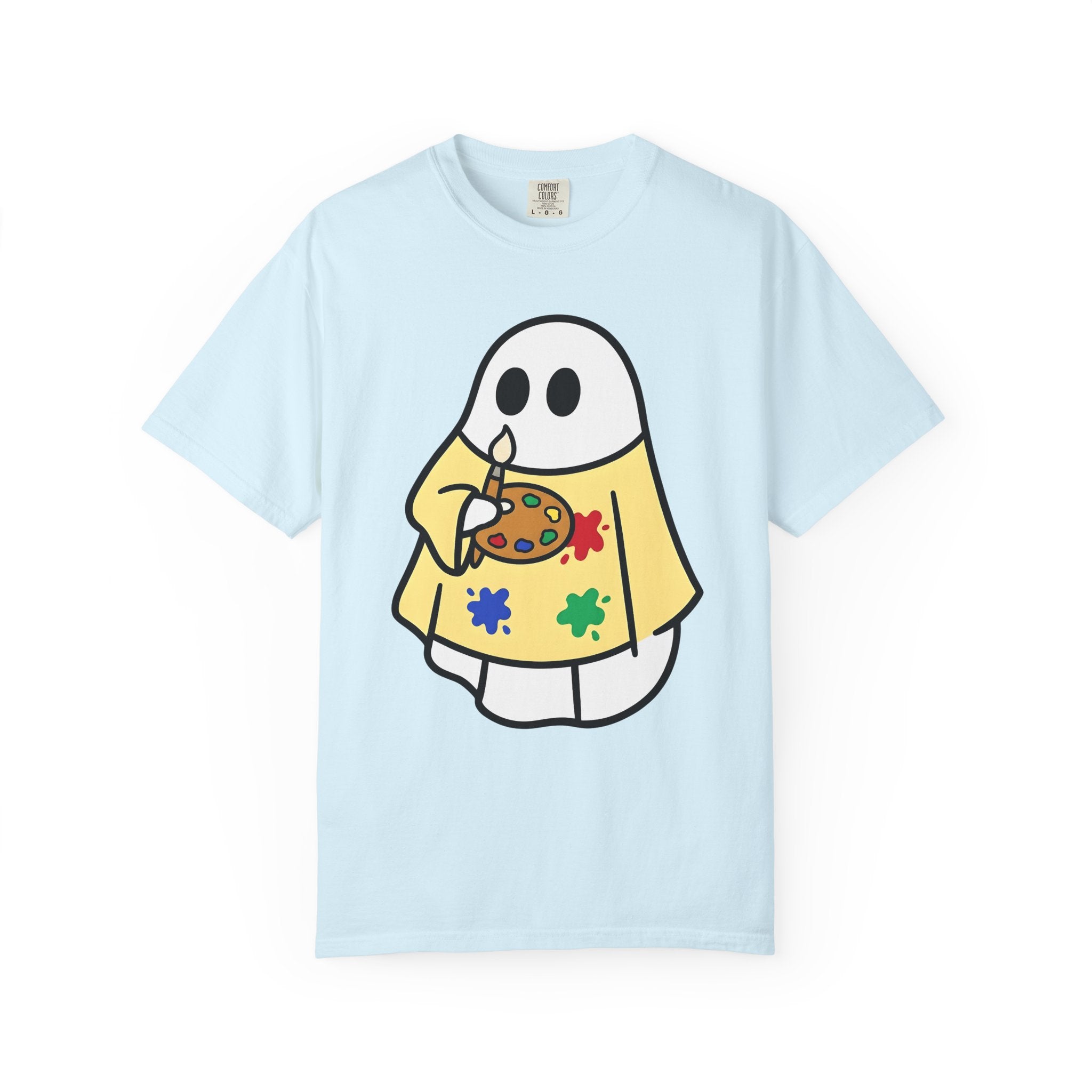 Apparition Artist Shirt Teacher Autumn Gift Women Playful Tee Ghost Artist T-Shirt Educator Enthusiast Whimsical Tshirt Fall Illustration