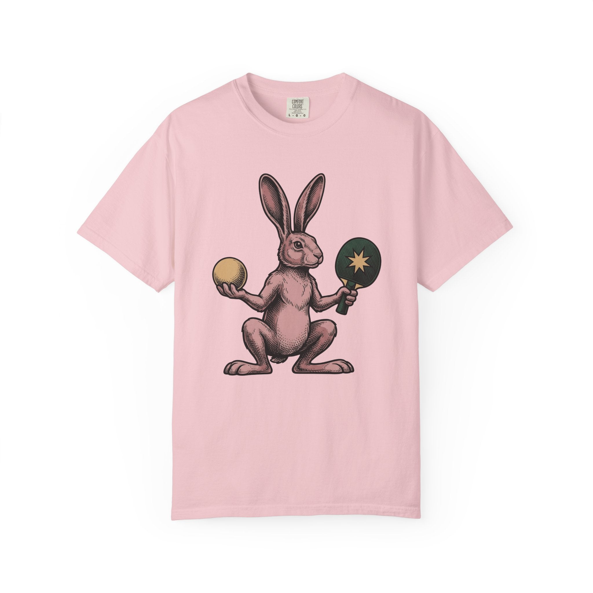 Bunny Ping Pong Shirt Sports Pet Gift Women Retro Tee Table Tennis T-Shirt Athlete Fan Vintage Tshirt Animal Graphic Sketch Racket Tshirt