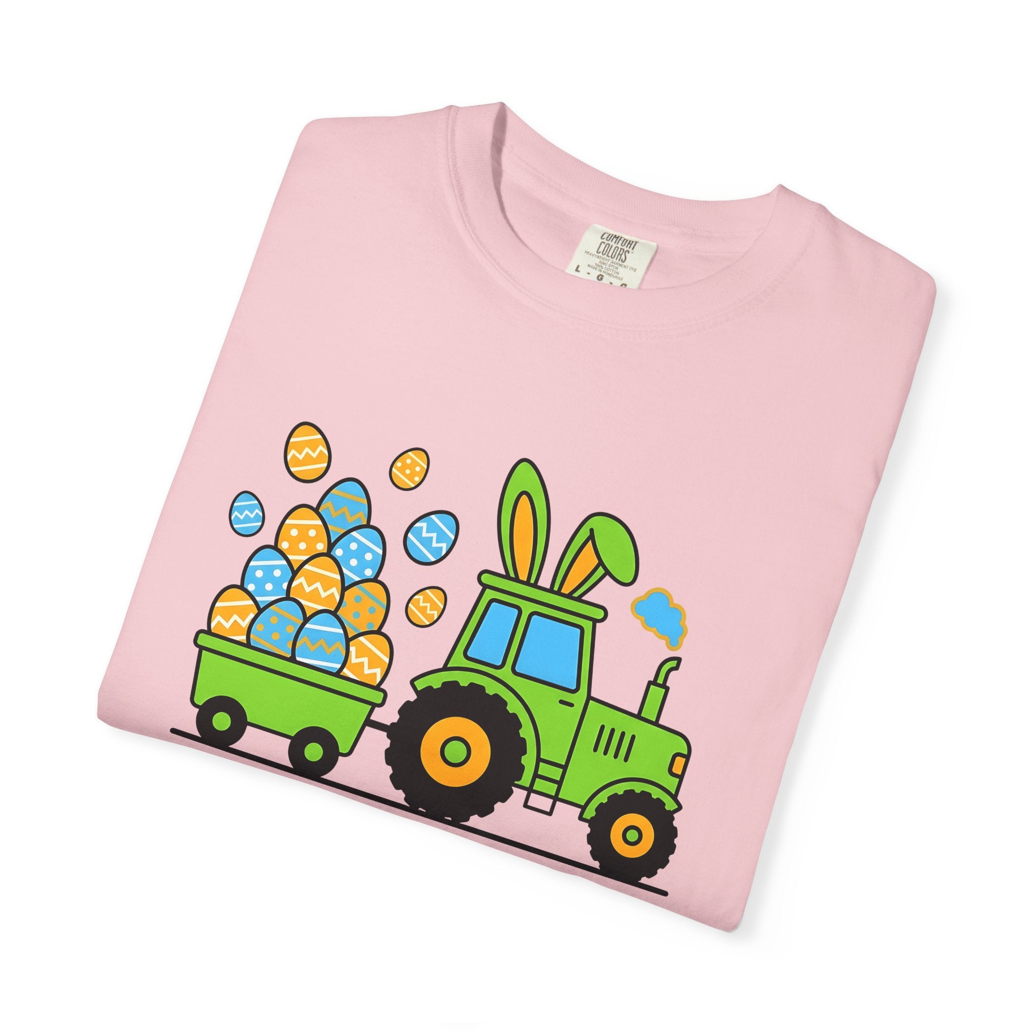 Tractor Eggs Shirt Easter Farming Gift Women Animation Tee Easter Egg T-Shirt Easter Fan Cartoon Tshirt Agricultural Graphic Lighthearted