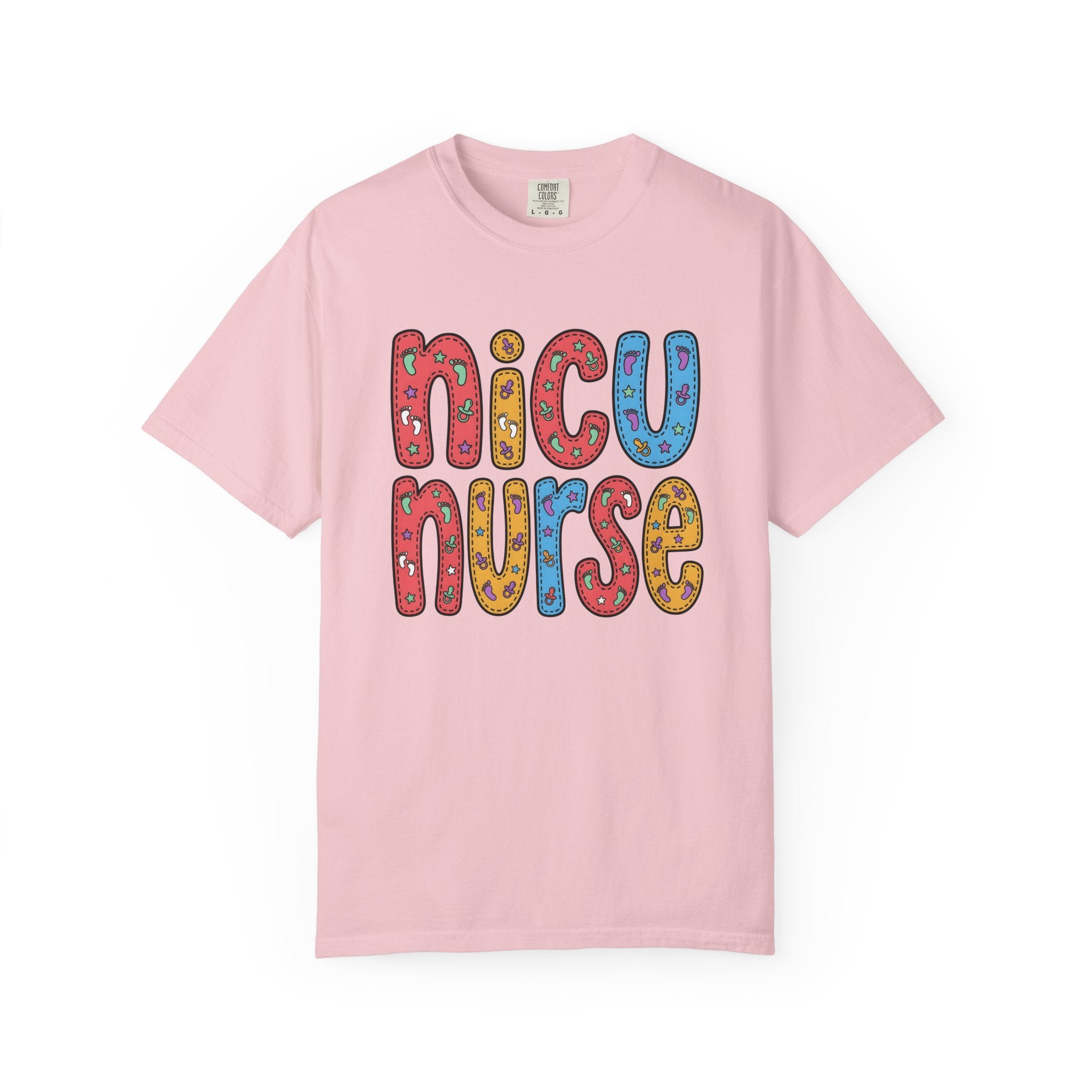 Baby Footprint Initials Shirt Nurse Clinic Gift Women Joyful Tee Baby Letters T-Shirt Rn Fan Baby Monogram Tshirt Medical Graphic Line Art