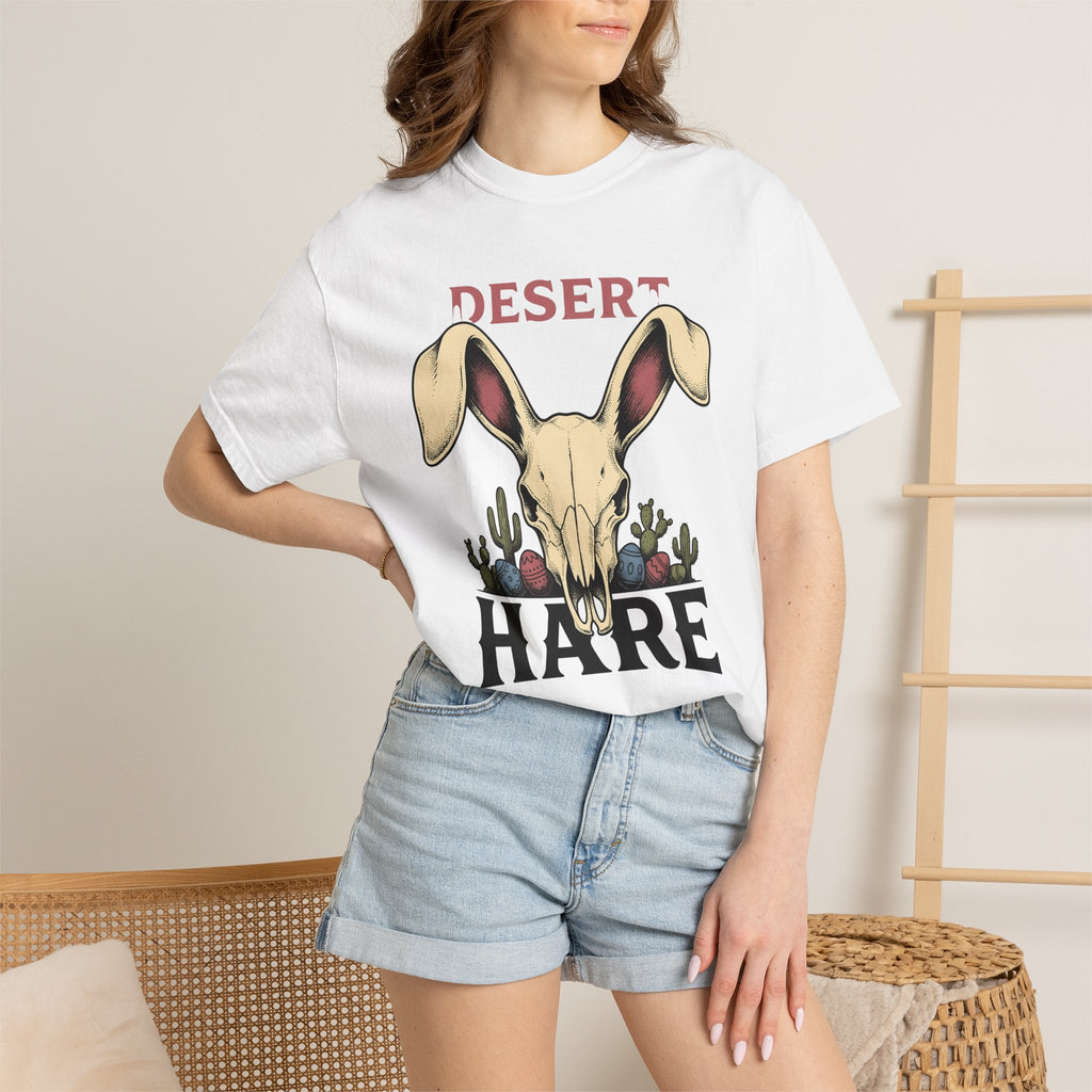 Rabbit Skull Shirt Easter Wild West Gift Women Illustrative Tee Bunny Skull T-Shirt Easter Fan Skull Tshirt Cowboy Graphic Old School Aloe