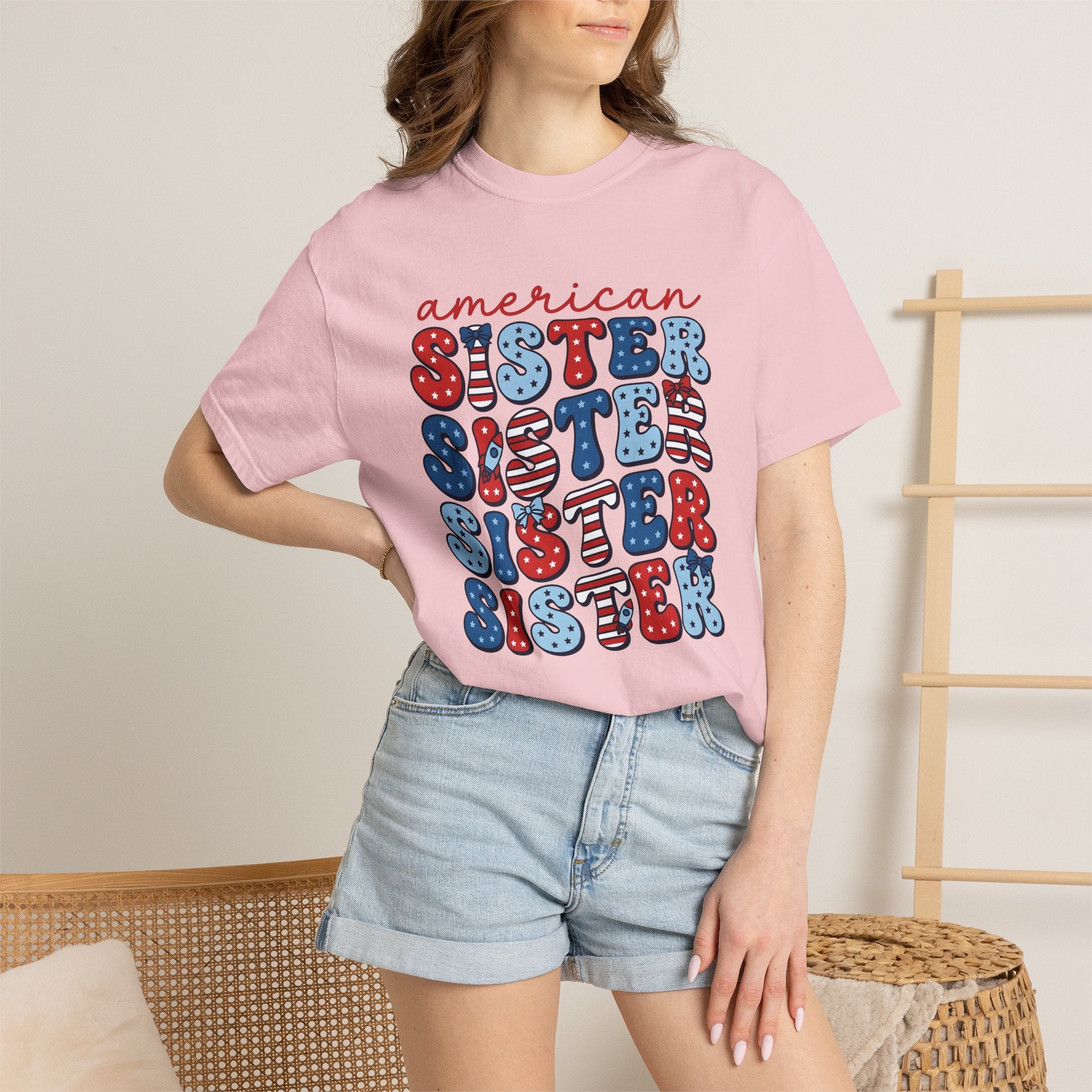American Stars Stripes Shirt 4th Of July Relatives Gift Women Modern Graphic Tee American Flag T-Shirt Independence Day Fan Patriotic Tshirt