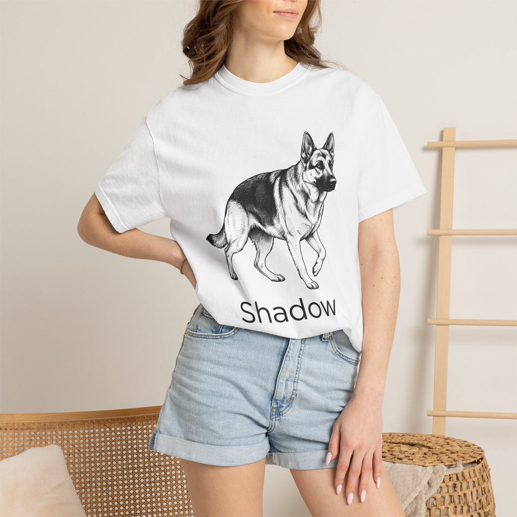 German Shepherd Shirt Dog Animal Gift Women Hand Drawn Tee Alsatian T-Shirt Dog Fan Illustrated Design Vintage Pet Portrait Tshirt