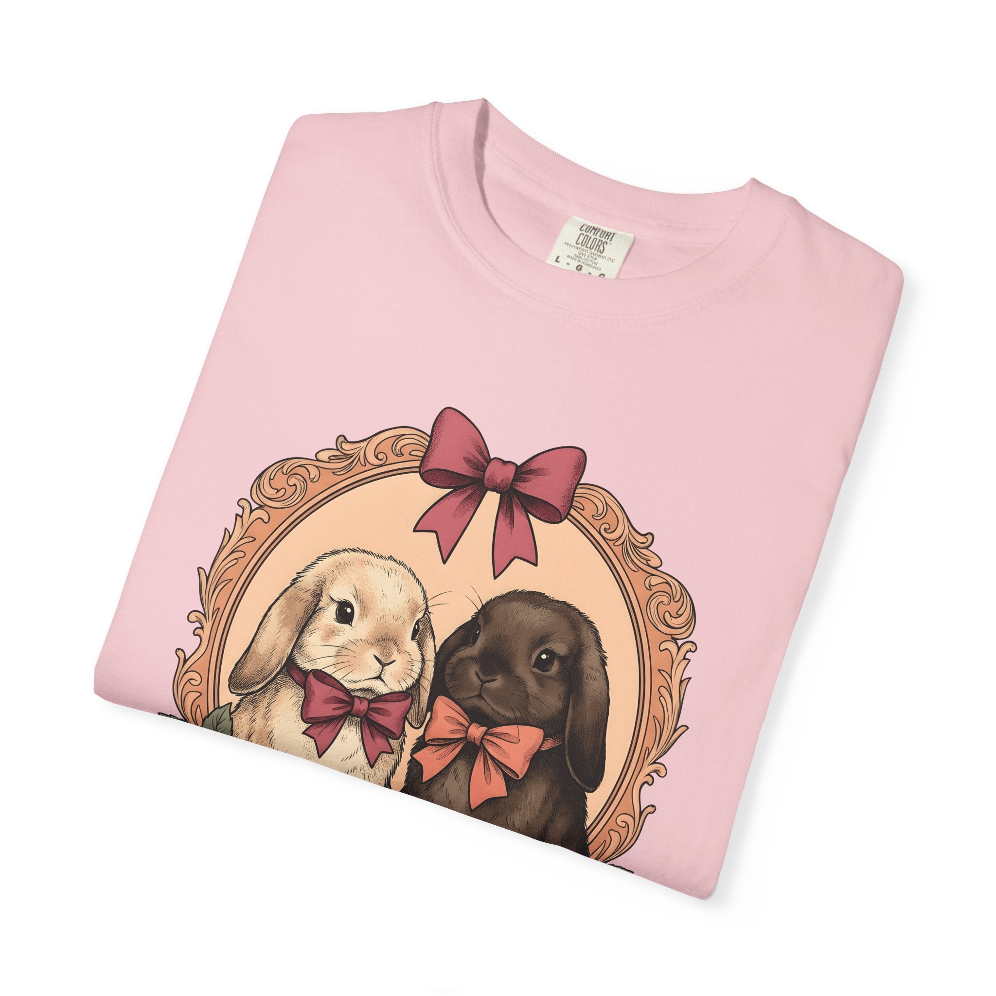 Bunny Duo Shirt Valentine's Day Wildlife Gift Women Antique Tee Rabbit Pair T-Shirt Valentine Fan Vintage Tshirt Animal Graphic Doodle
