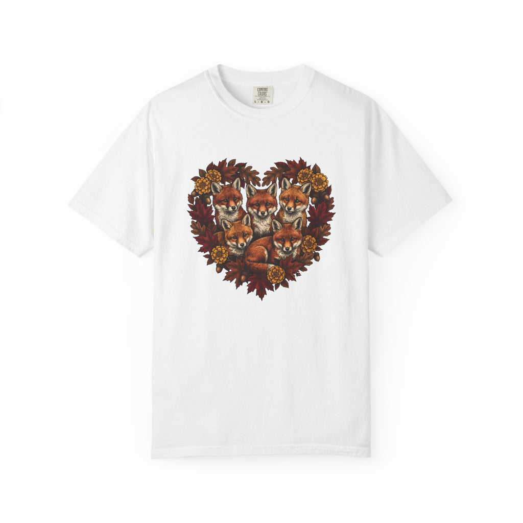 Fox Clan Shirt St. Valentine's Day Fauna Gift Women Nature Tee Fox T-Shirt Valentine Fan Naturalistic Tshirt Wildlife Graphic Antique Heart