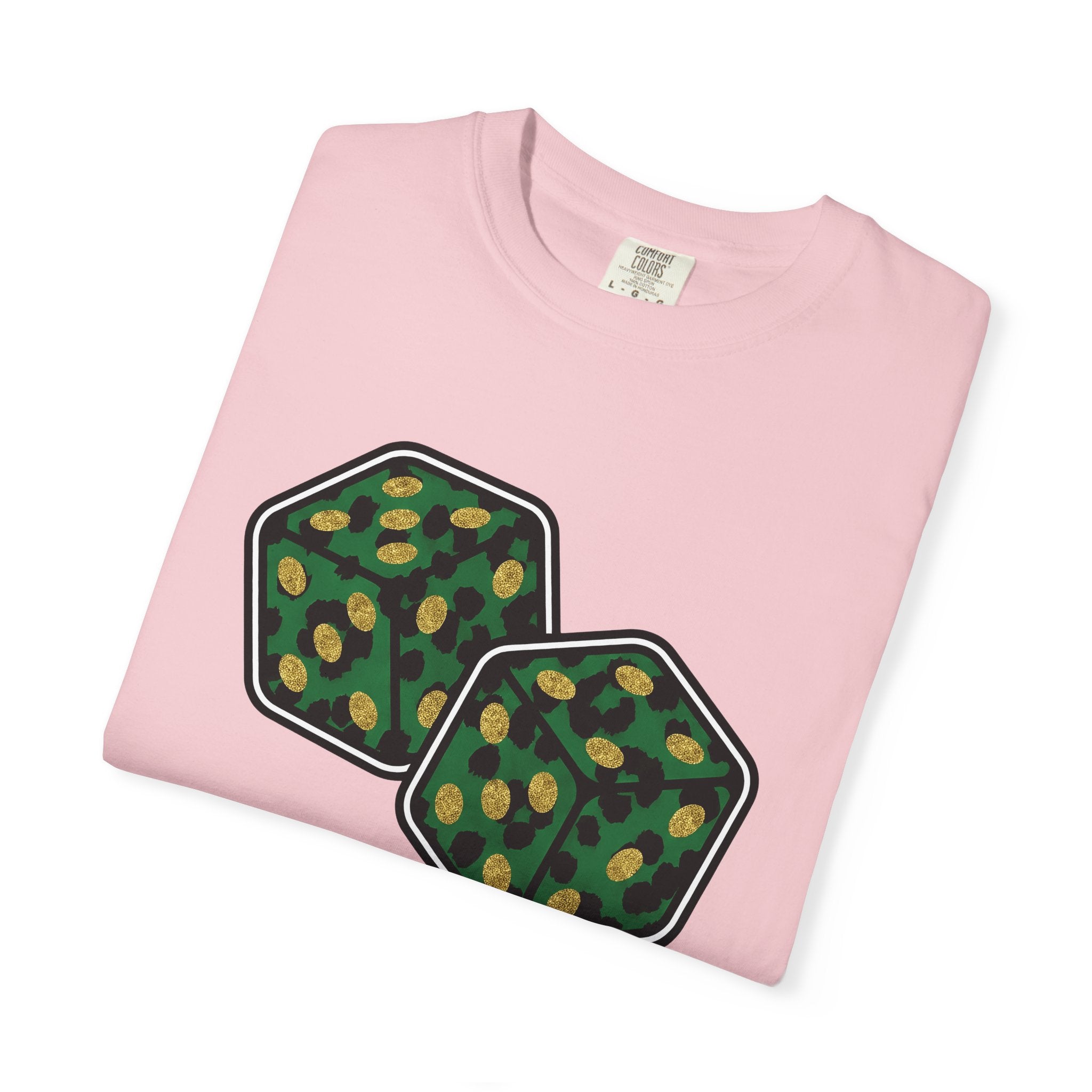 Lucky Dice Shirt St Patrick's Day Odds Gift Women Line Art Tee Dice T-Shirt Luck Fan Doodle Tshirt Probability Graphic Sketch Shiny Coins