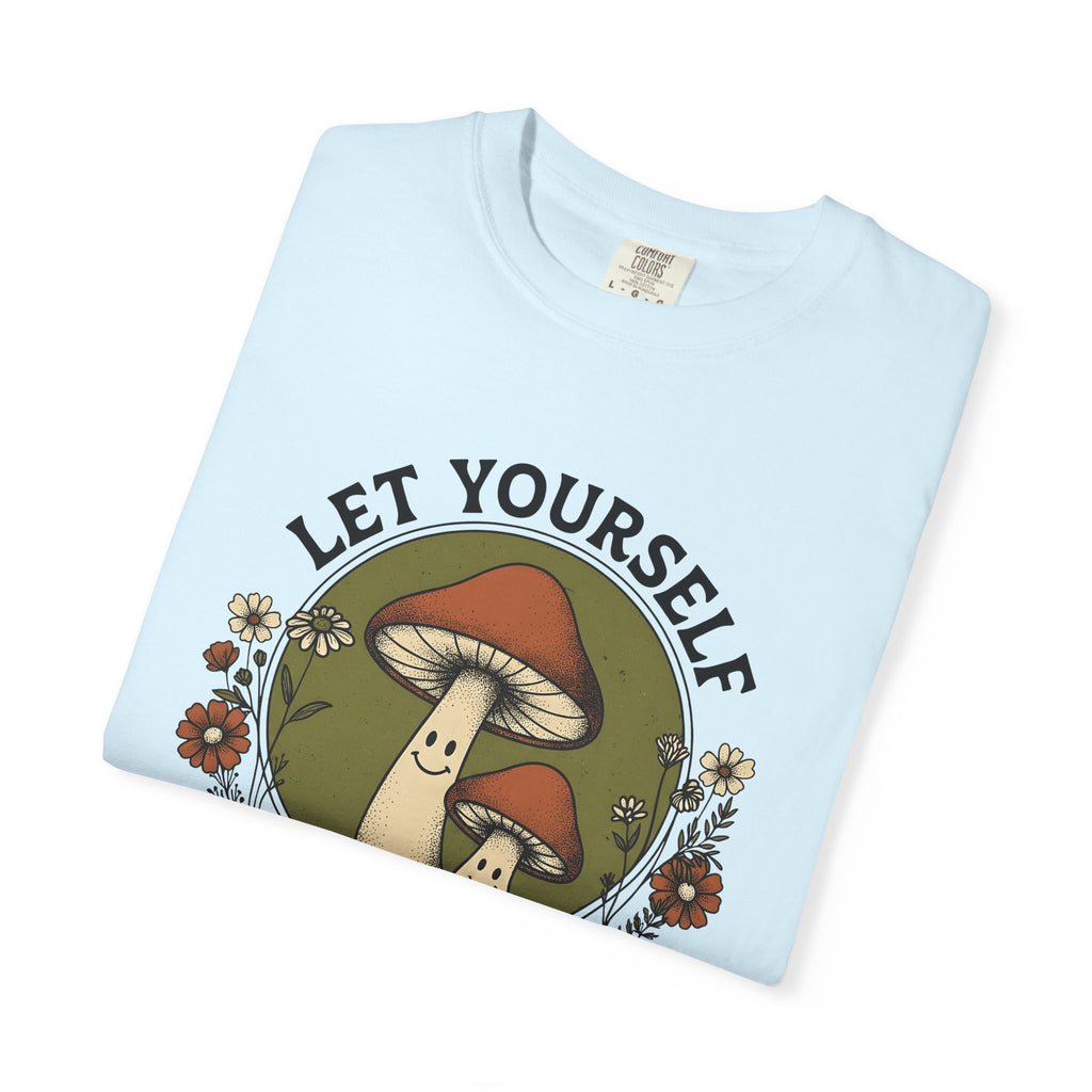 Joyful Fungi Shirt Cute Flora Gift Women Sketch Tee Mushroom T-Shirt Adorable Fan Illustration Design Nostalgic Garden Blooms Tshirt