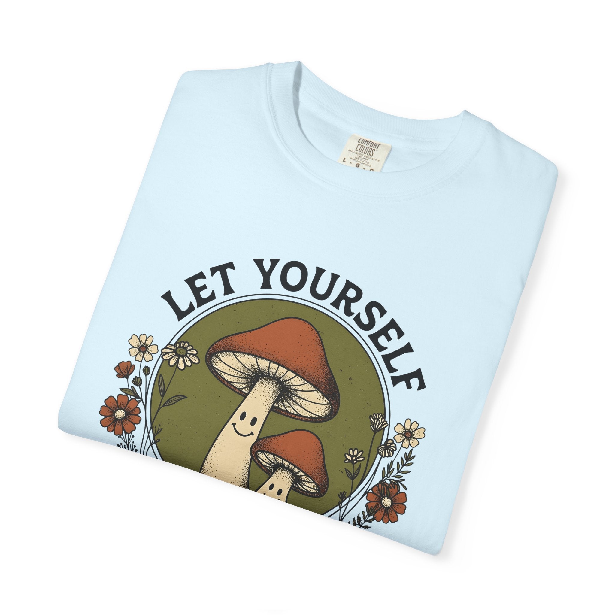 Joyful Fungi Shirt Cute Flora Gift Women Sketch Tee Mushroom T-Shirt Adorable Fan Illustration Design Nostalgic Garden Blooms Tshirt